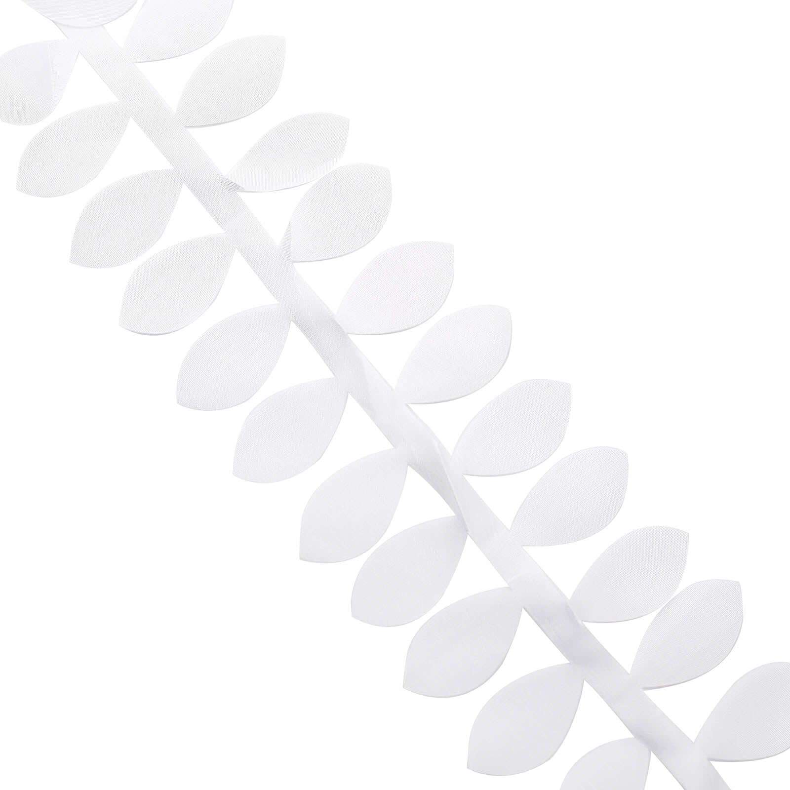 50ft White Taffeta Ribbon Sash with 4 - Leaf Petal Design for Elegant Events