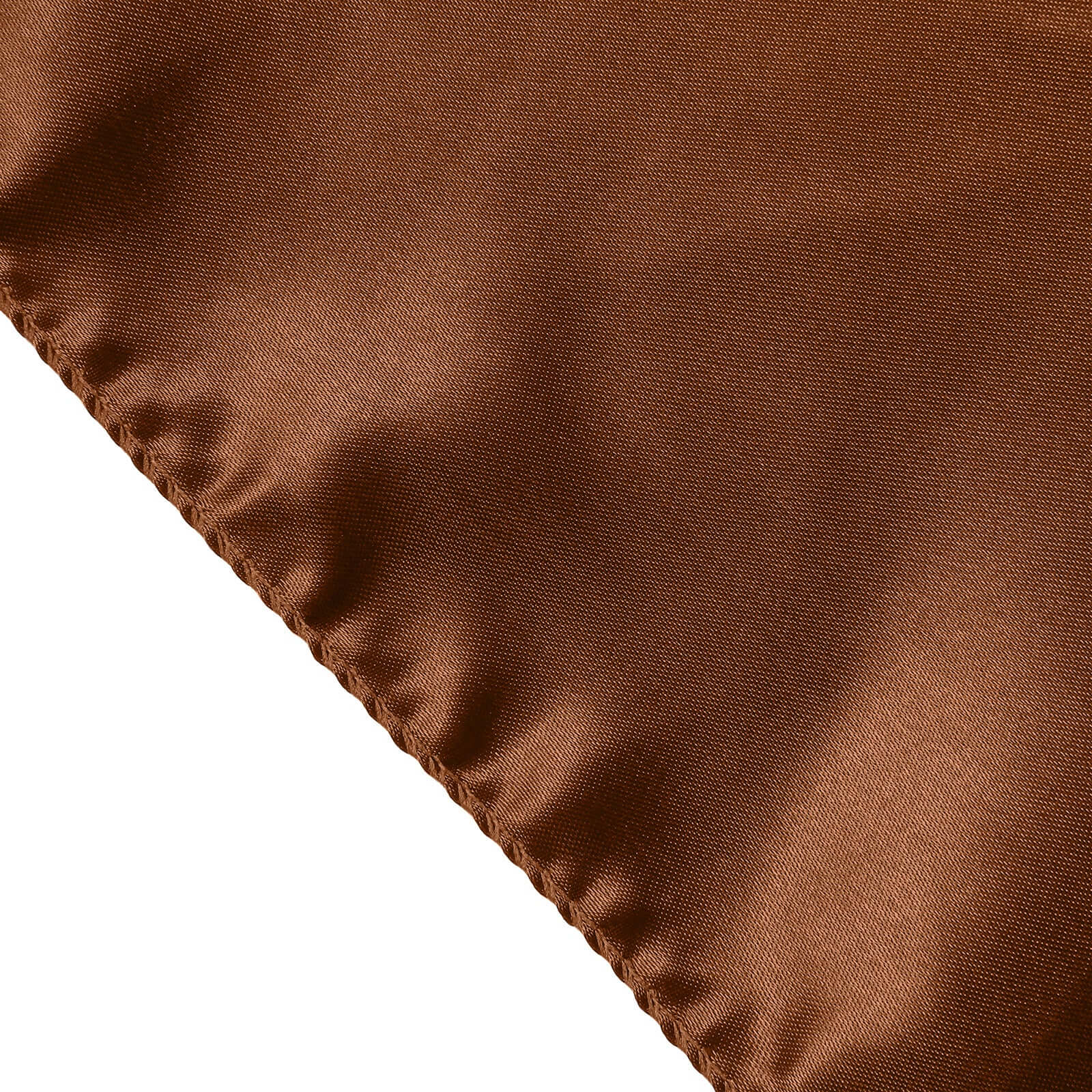 Cinnamon Brown Satin 72x72 Square Table Overlay with Smooth Finish
