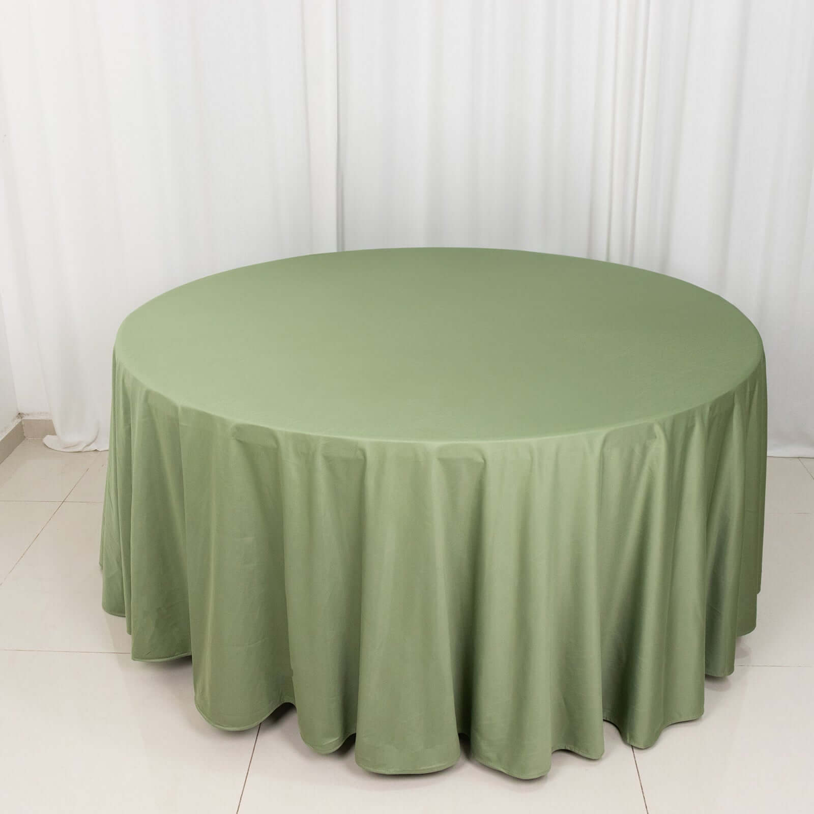 Exclusive Premium 120' Round Scuba Tablecloth in Dusty Sage Green - Wrinkle & Stain Free