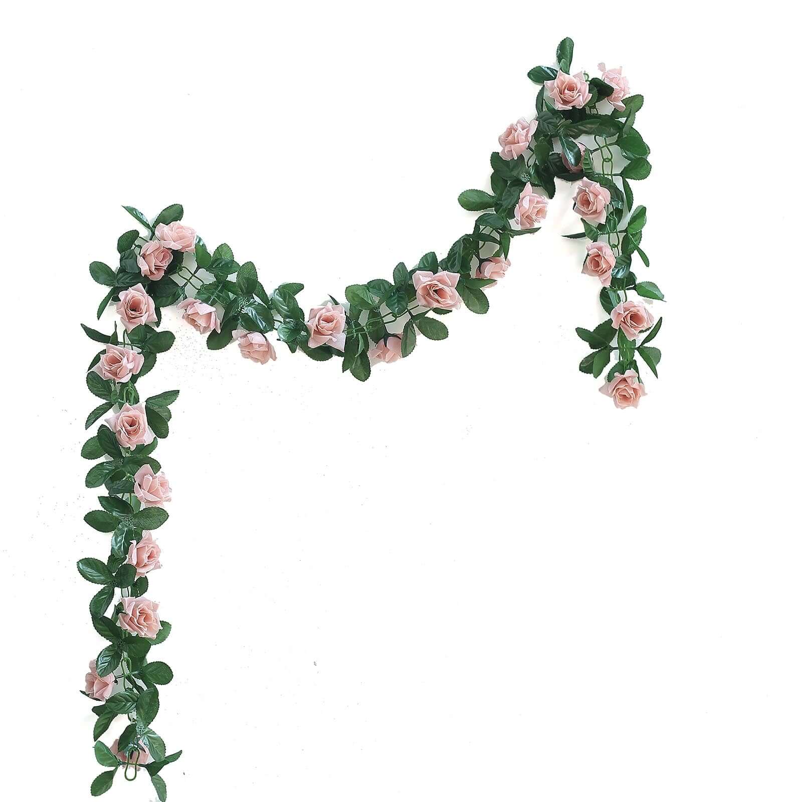 Hot Sale! 6ft UV-Protected Dusty Rose Artificial Silk Rose Garland