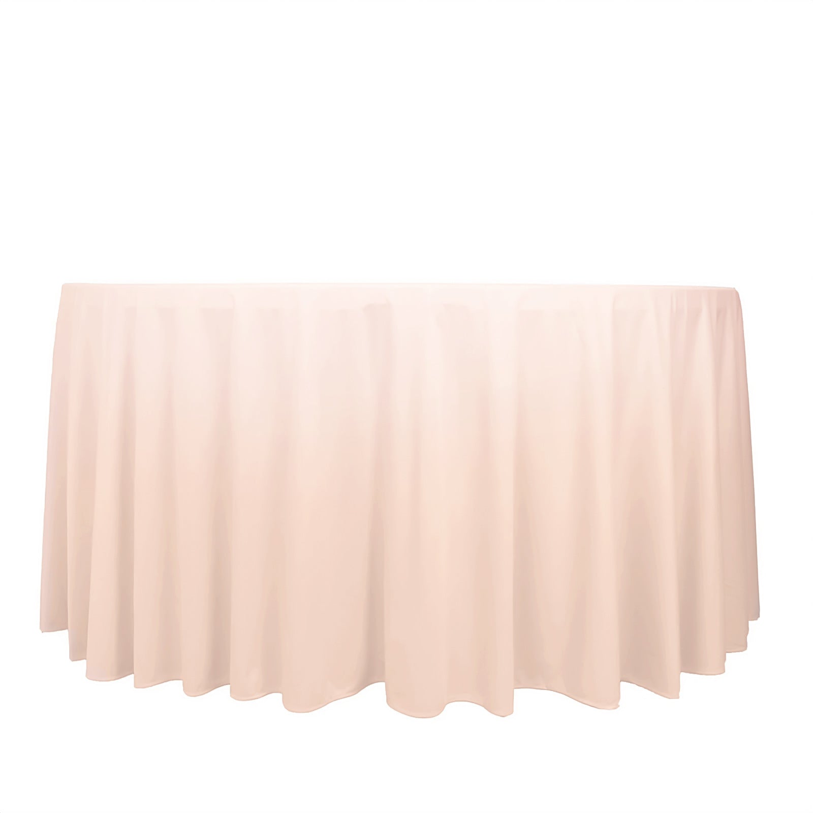 Premium Wrinkle-Free & Stain-Resistant Scuba Round 120 Tablecloth in Blush Color