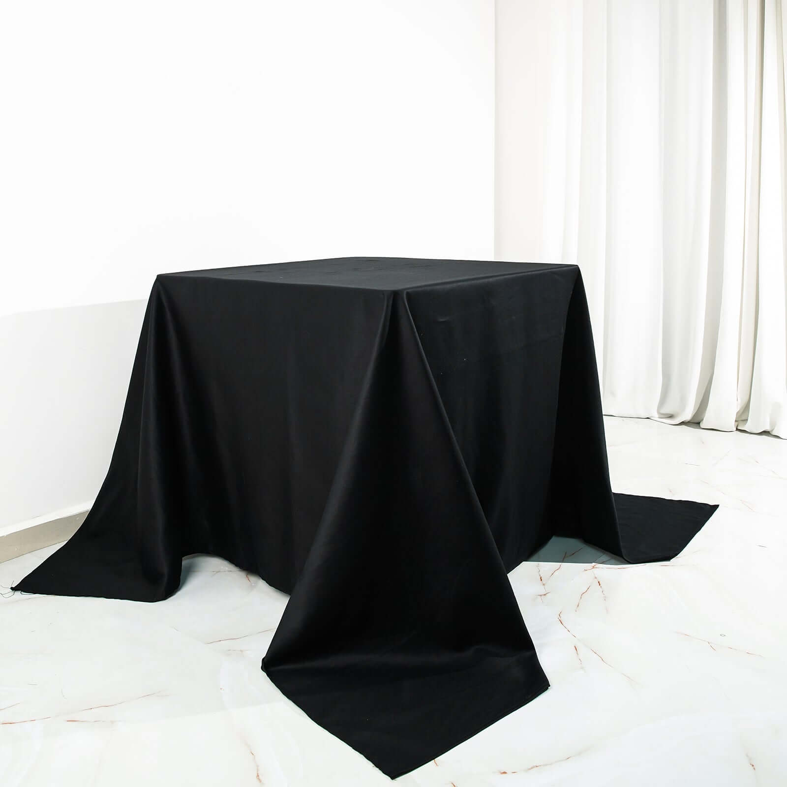 Black 90x90 Square Cotton Tablecloth - Soft, Breathable & Exquisite