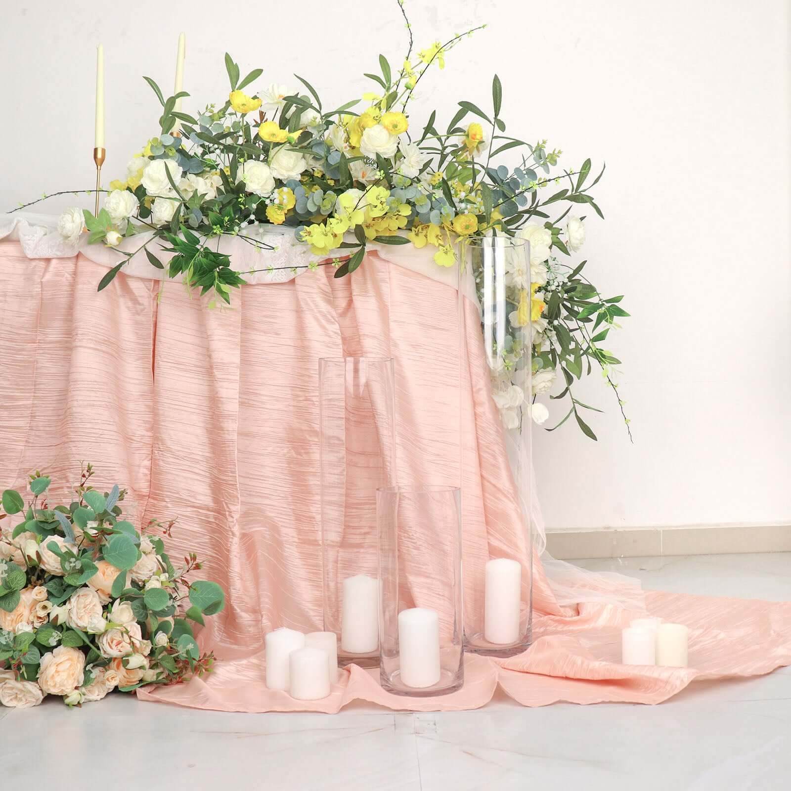6-Pack Heavy Duty Clear Glass Cylinder Flower Vases - Ideal for Weddings