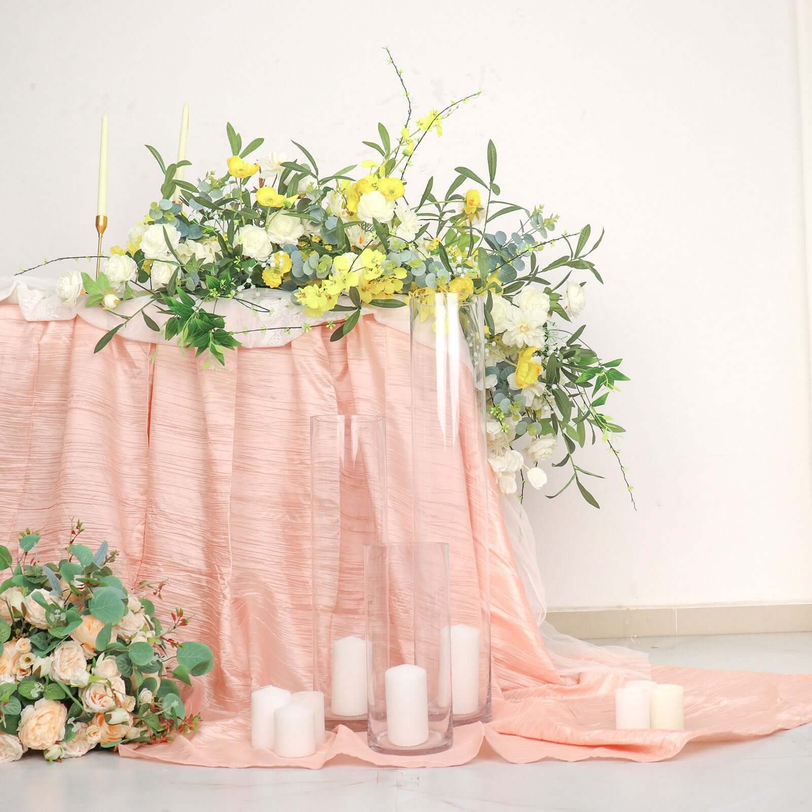 6-Pack Heavy Duty Clear Glass Cylinder Flower Vases - Ideal for Weddings