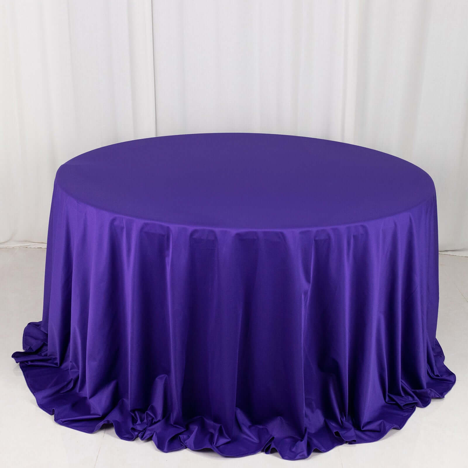 Exclusive Purple 132' Round Scuba Tablecloth - Wrinkle & Stain Free