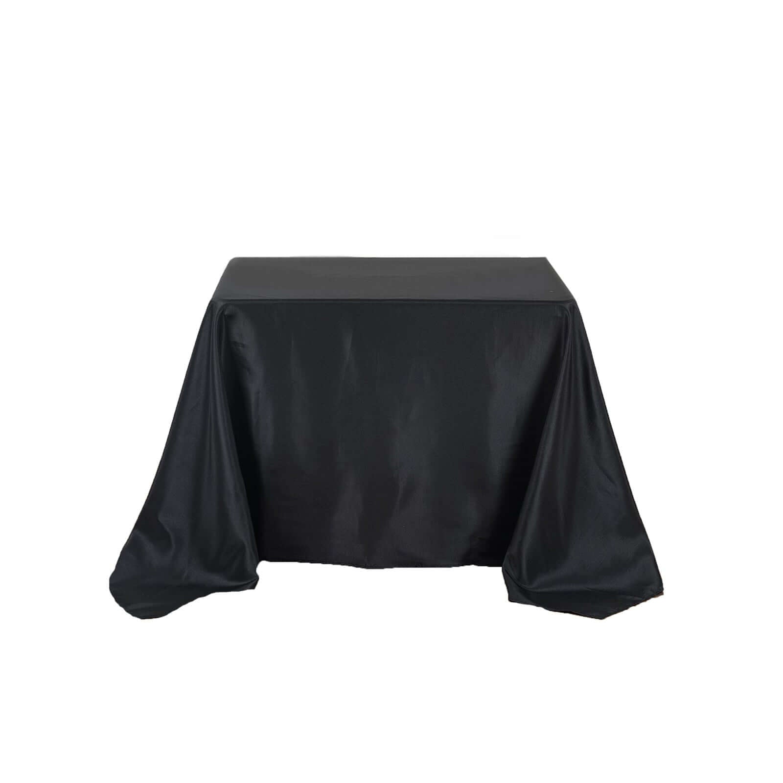 Exclusive Black 90x90 Polyester Square Tablecloth - Durable & Wrinkle-Resistant for Events