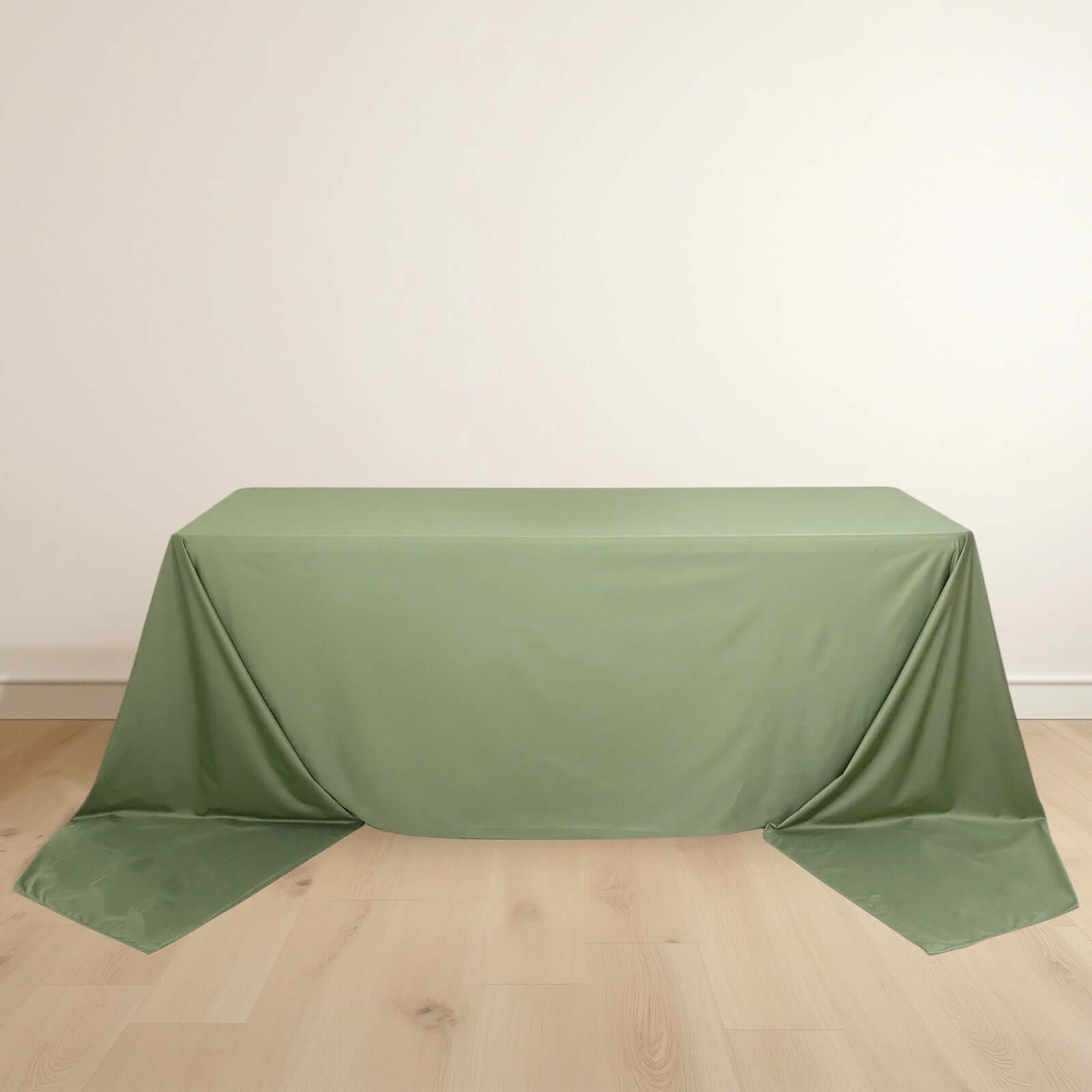 Exclusive Premium Scuba Rectangle Tablecloth in Dusty Sage Green - Wrinkle-Free, Stain-Resistant & Seamless