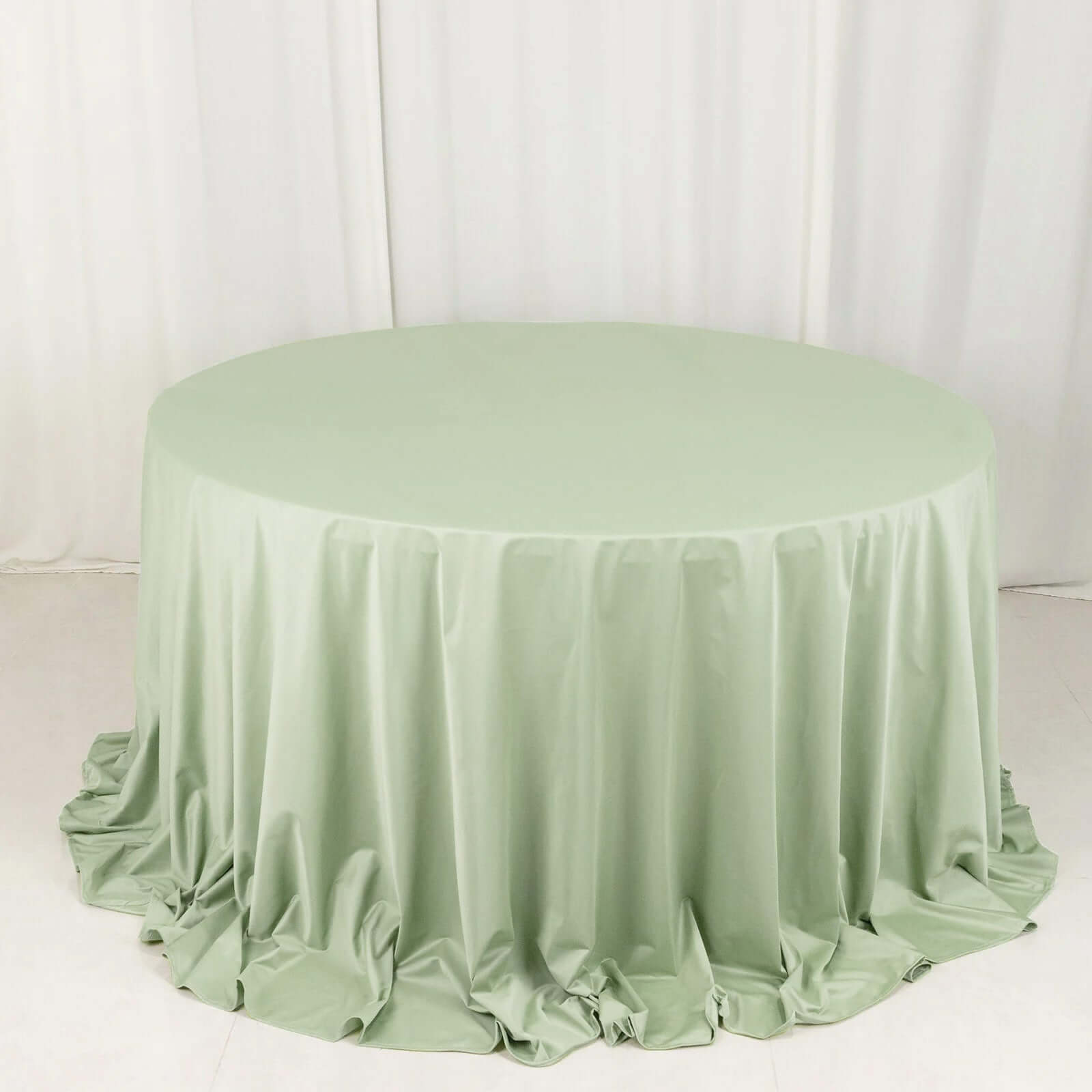 Sage Green Wrinkle-Free & Stain-Resistant Scuba Polyester 132' Round Tablecloth