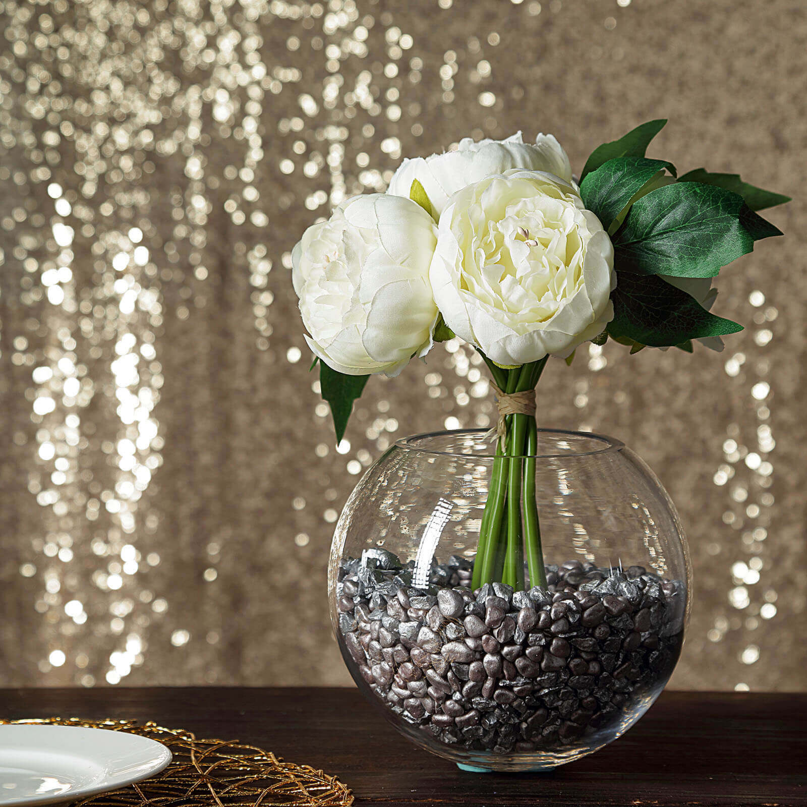 5-Piece Cream Silk Peony Bouquet - Ideal for Any Occasion