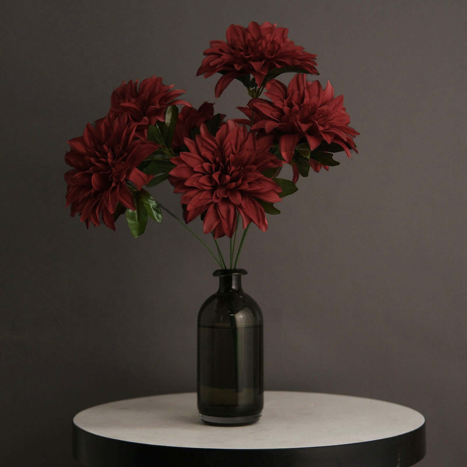 Special Offer: 2 Bouquets of Burgundy Artificial Silk Dahlia Flower Bushes