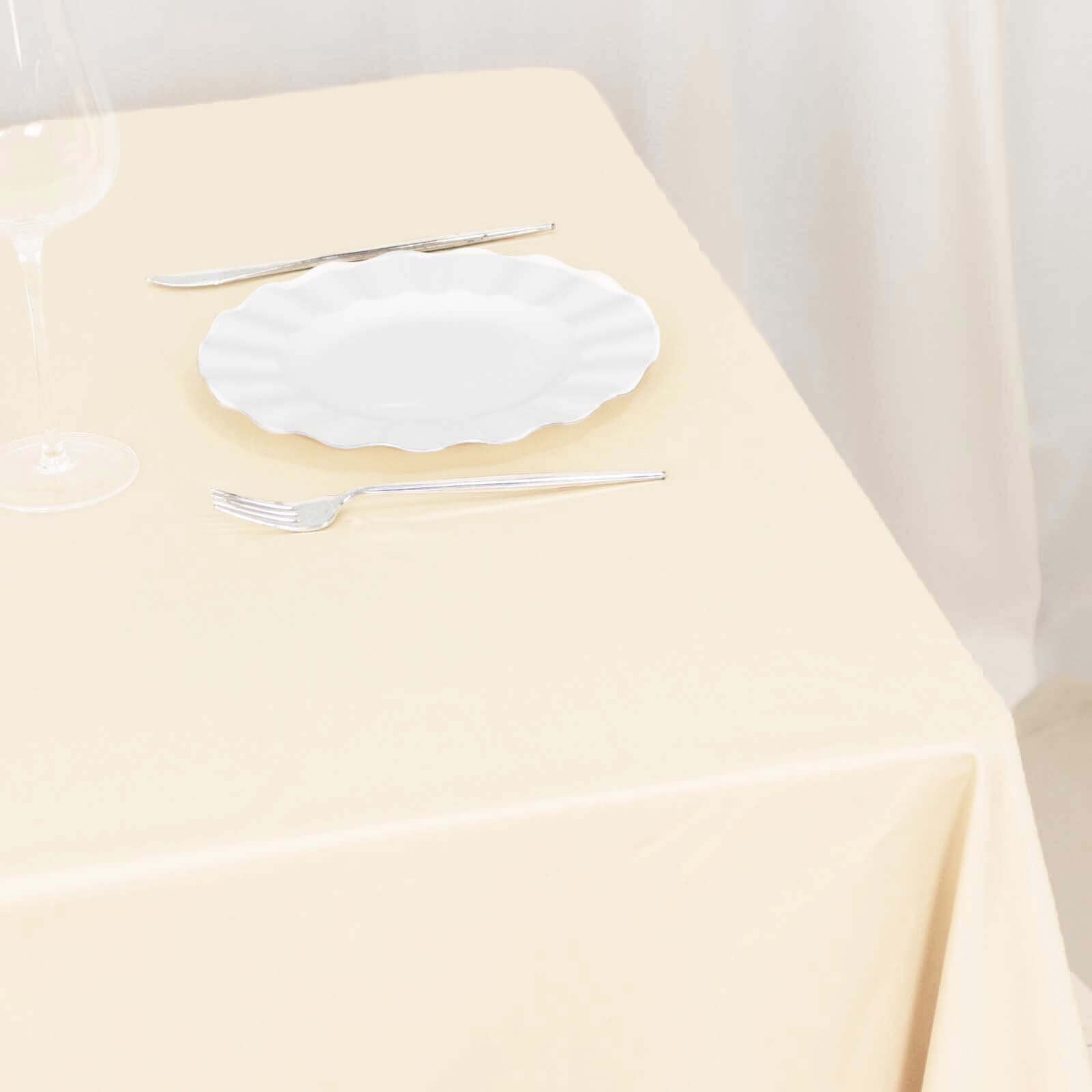 Premium Beige 70x70 Scuba Table Overlay - Wrinkle & Stain Free, Ideal for Events