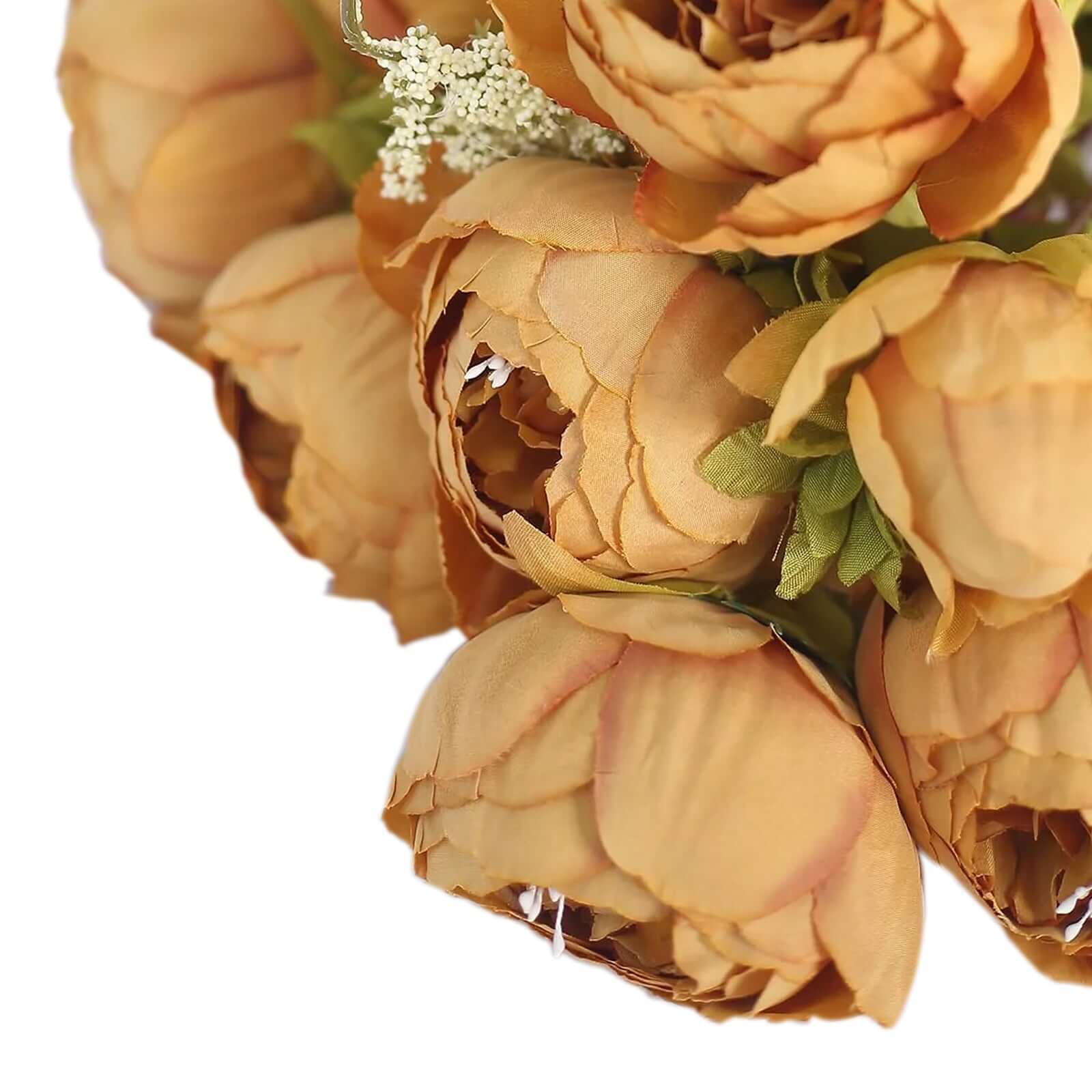 Hot Deal! 2 Pack 19" Gold Artificial Peony Flower Wedding Bouquets