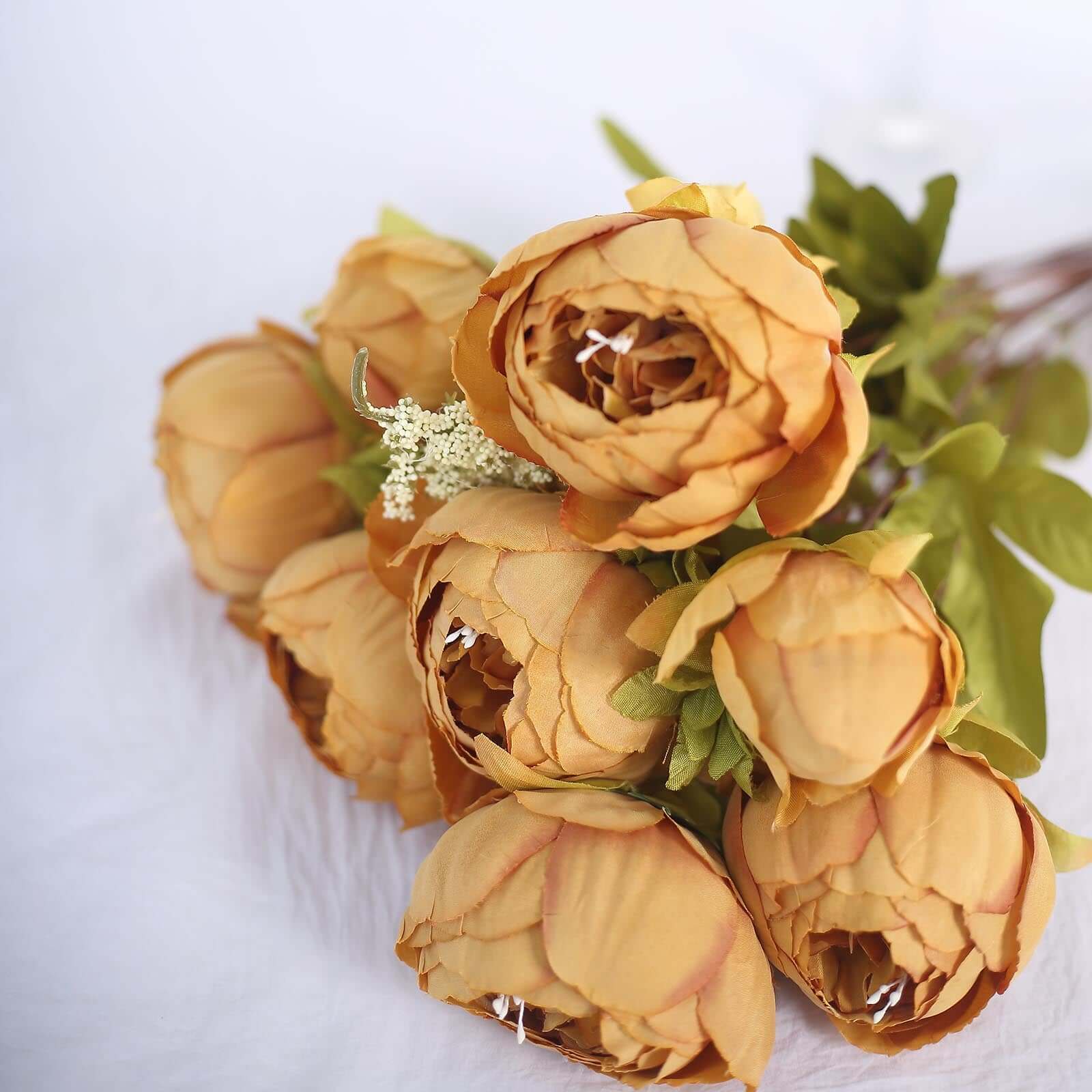 Hot Deal! 2 Pack 19" Gold Artificial Peony Flower Wedding Bouquets