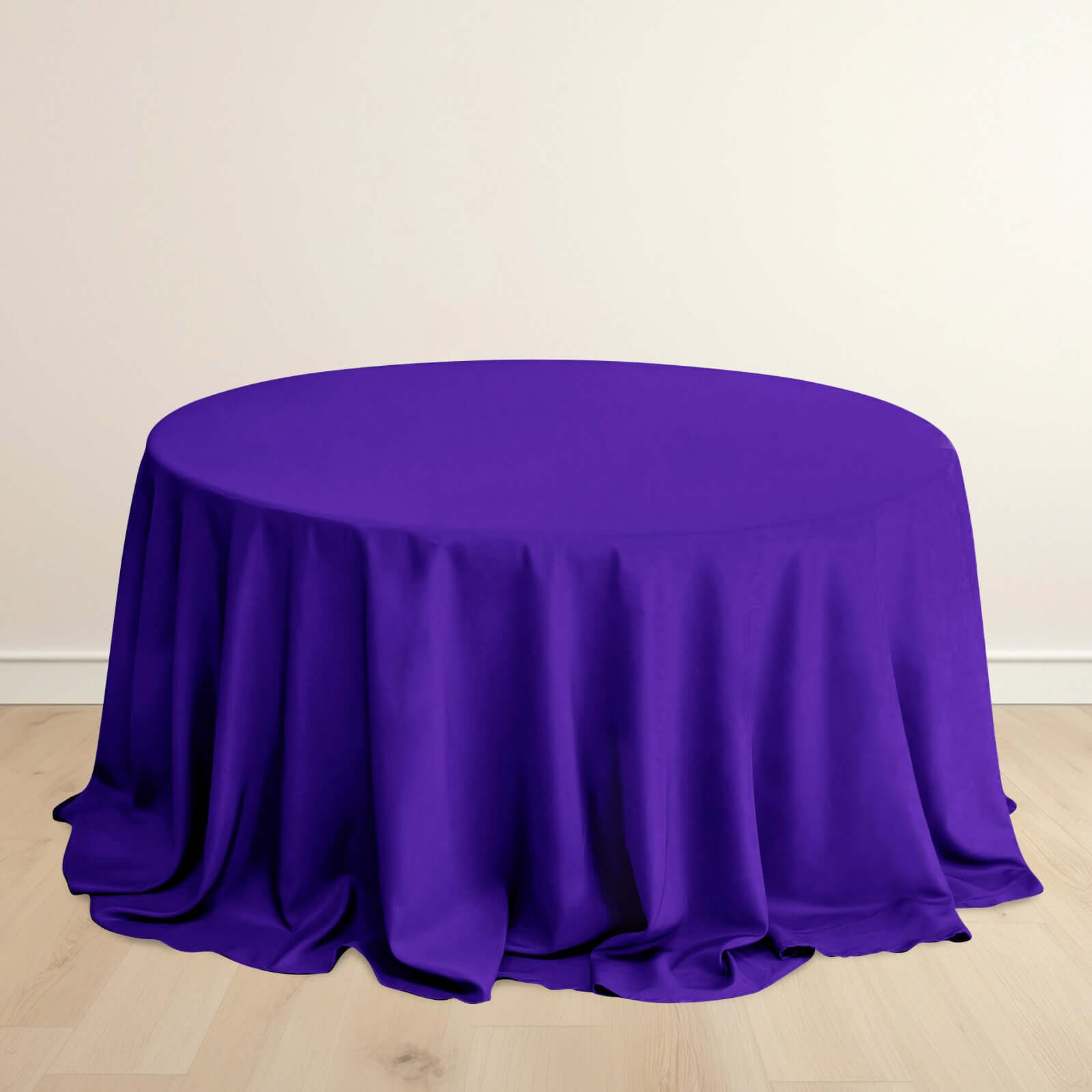 Exclusive Purple 132' Round Scuba Tablecloth - Wrinkle & Stain Free