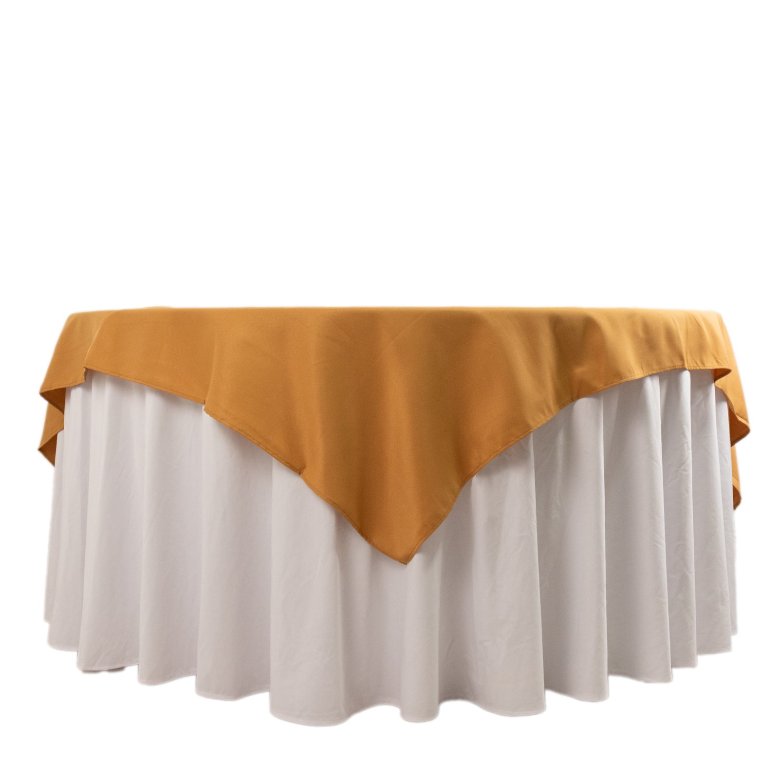Gold 70x70 Premium Polyester Wrinkle-Resistant Table Overlay - Ideal for Stylish Events