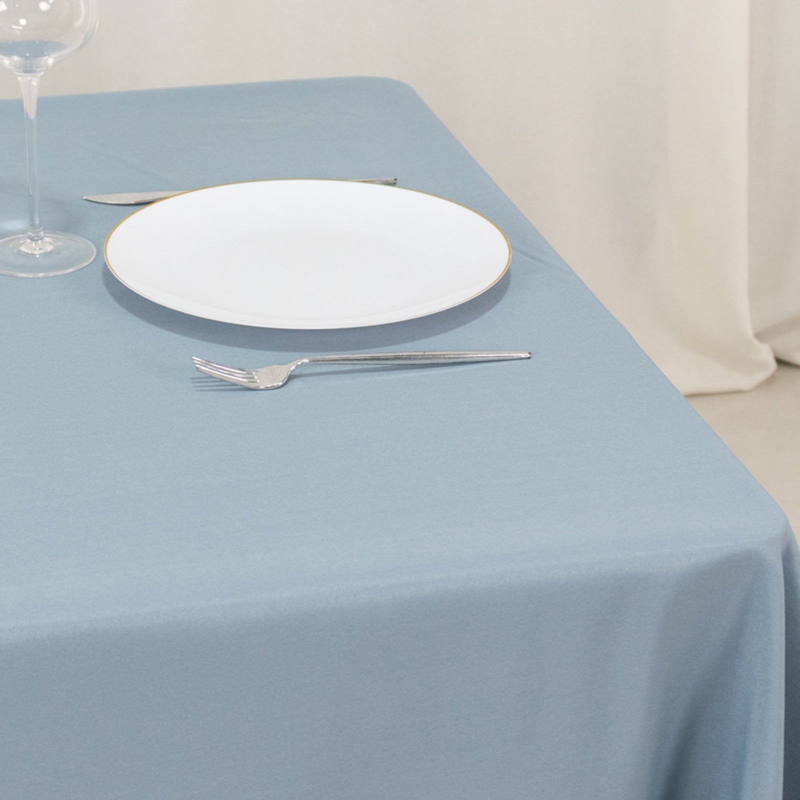 220GSM Wrinkle-Resistant Dusty Blue 70x70 Premium Polyester Square Table Cover
