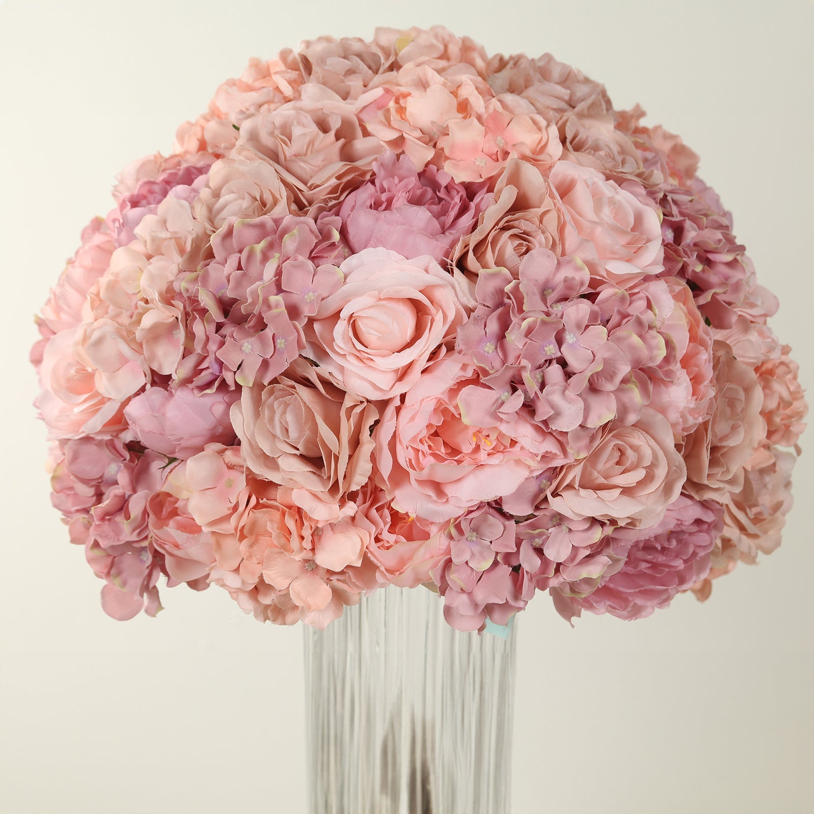 Large Blush Artificial Silk Rose Bouquet - Perfect for Weddings and Table Decor! 20-Piece Set