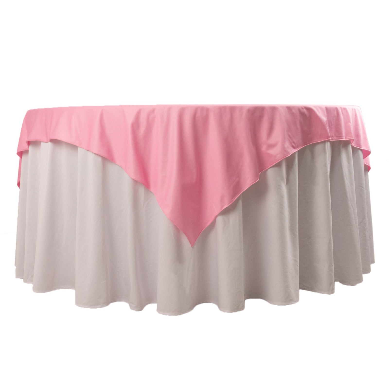 Pink Premium Wrinkle-Free & Stain-Resistant 70x70 Scuba Square Table Overlay