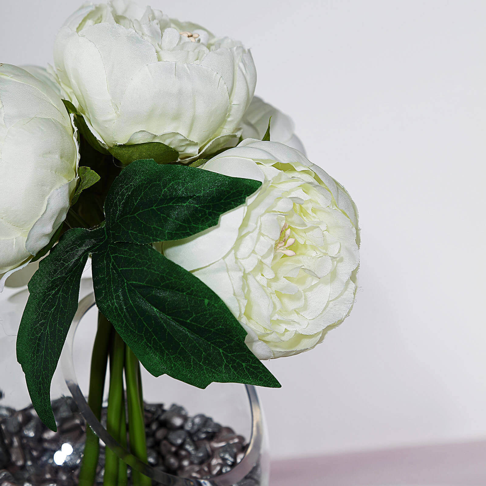 5-Piece Cream Silk Peony Bouquet - Ideal for Any Occasion
