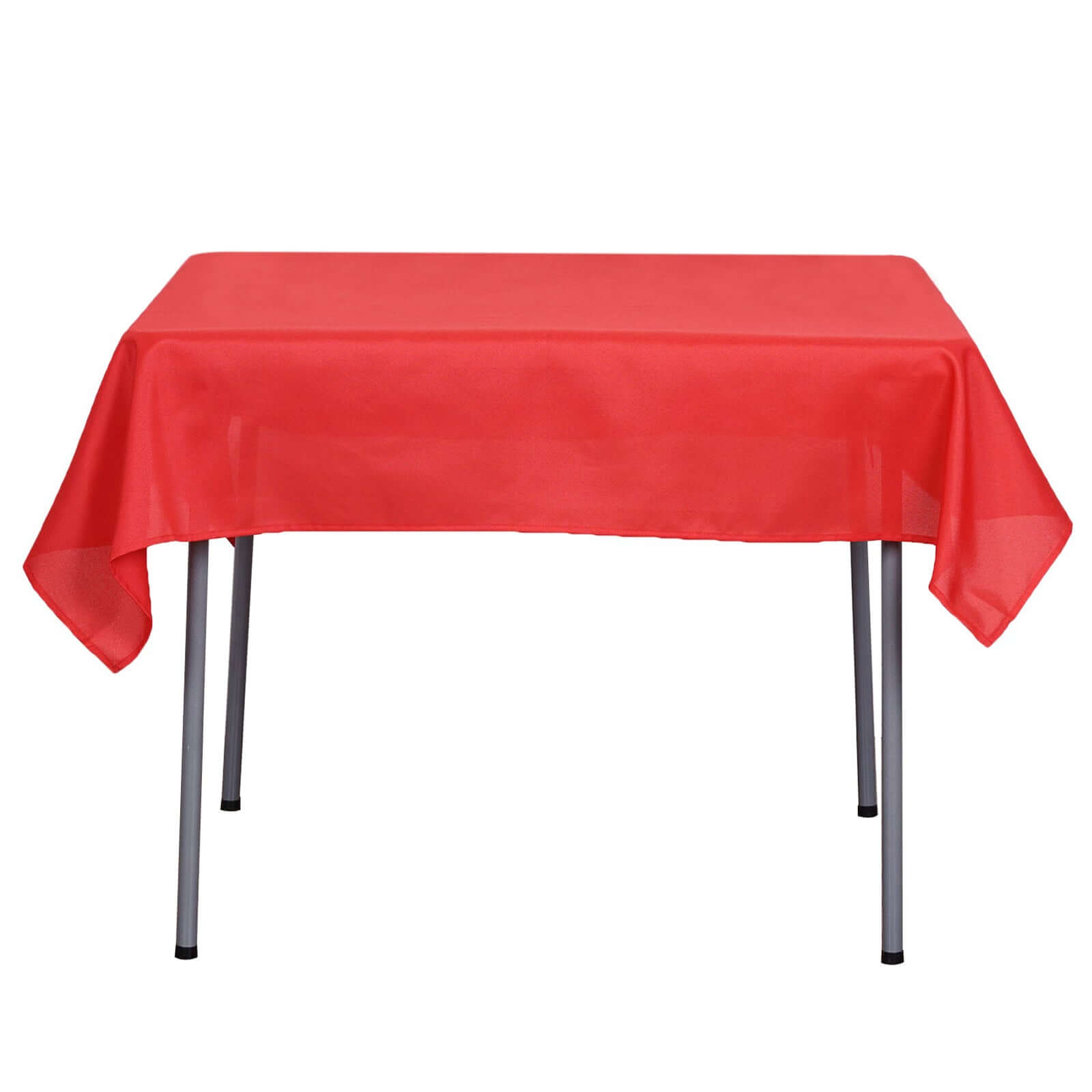 Premium Red 54x54 Polyester Square Tablecloth - Wrinkle-Free & Durable
