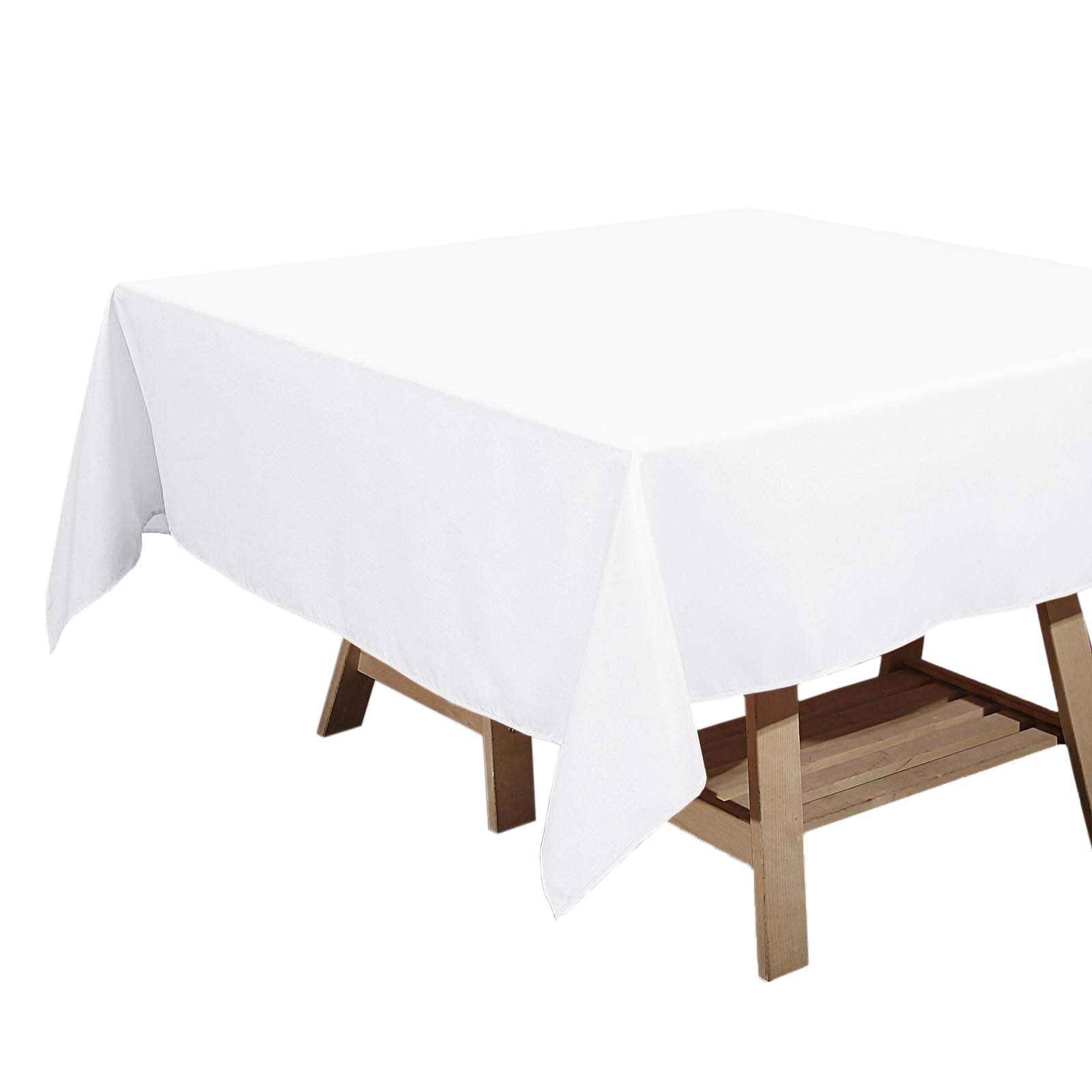 Wrinkle-Resistant & Durable White 70x70 Polyester Square Tablecloth for Events