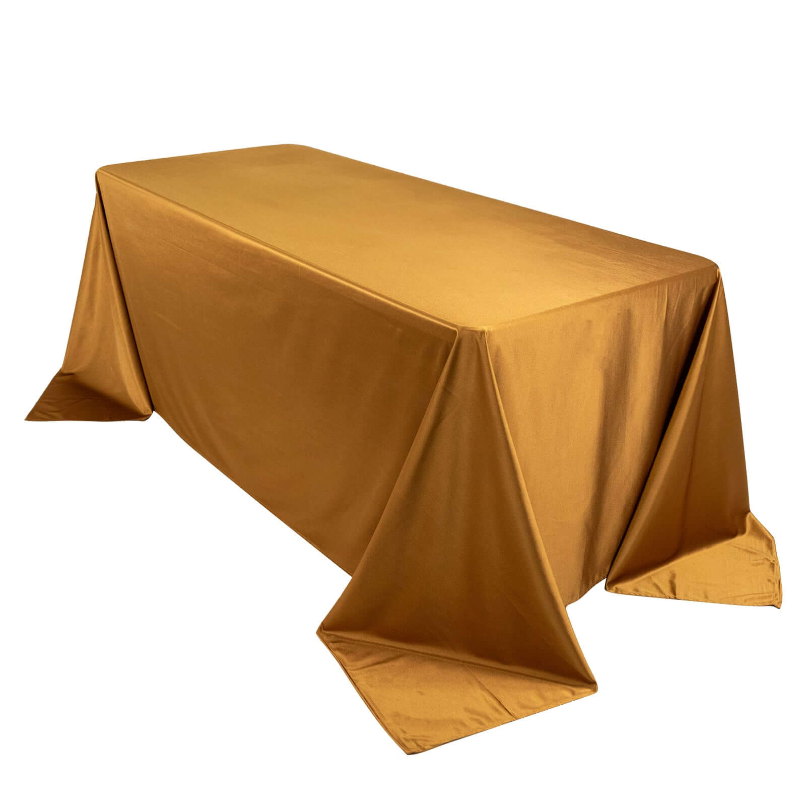 Shimmering Gold Premium Scuba Seamless 90x132 Wrinkle & Stain-Free Tablecloth for Events