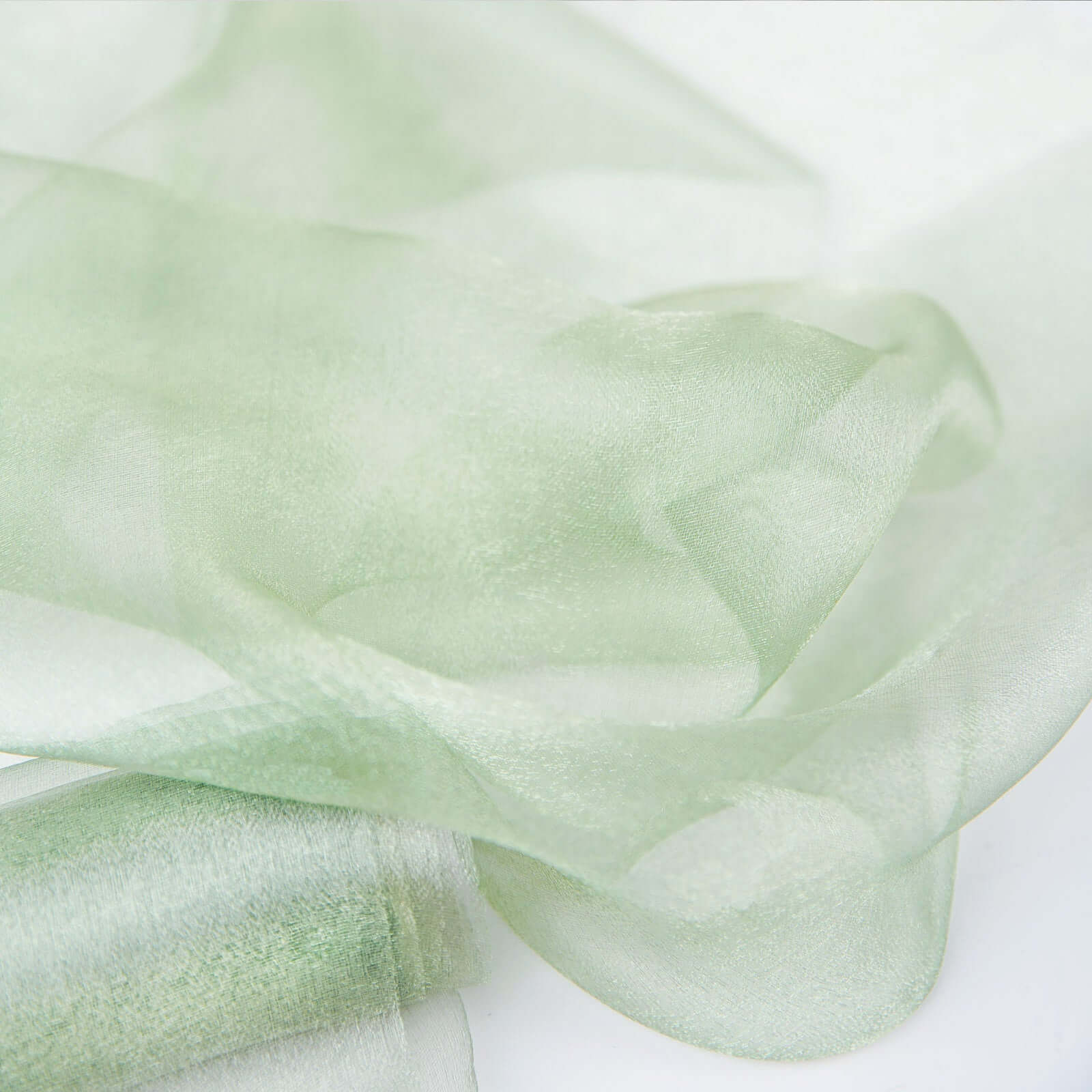 12-Foot Wide, 10-Yard Long Sage Green Sheer Chiffon Fabric Bolt for DIY Drapery - High Quality!