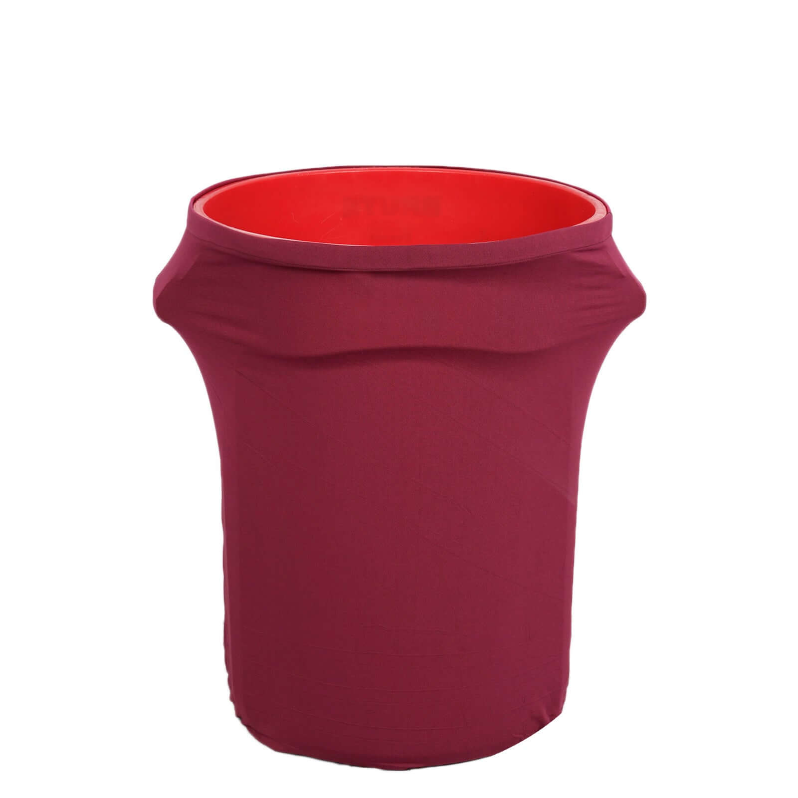 41 - 50 Gallon Burgundy Round Stretch Spandex Trash Bin Cover