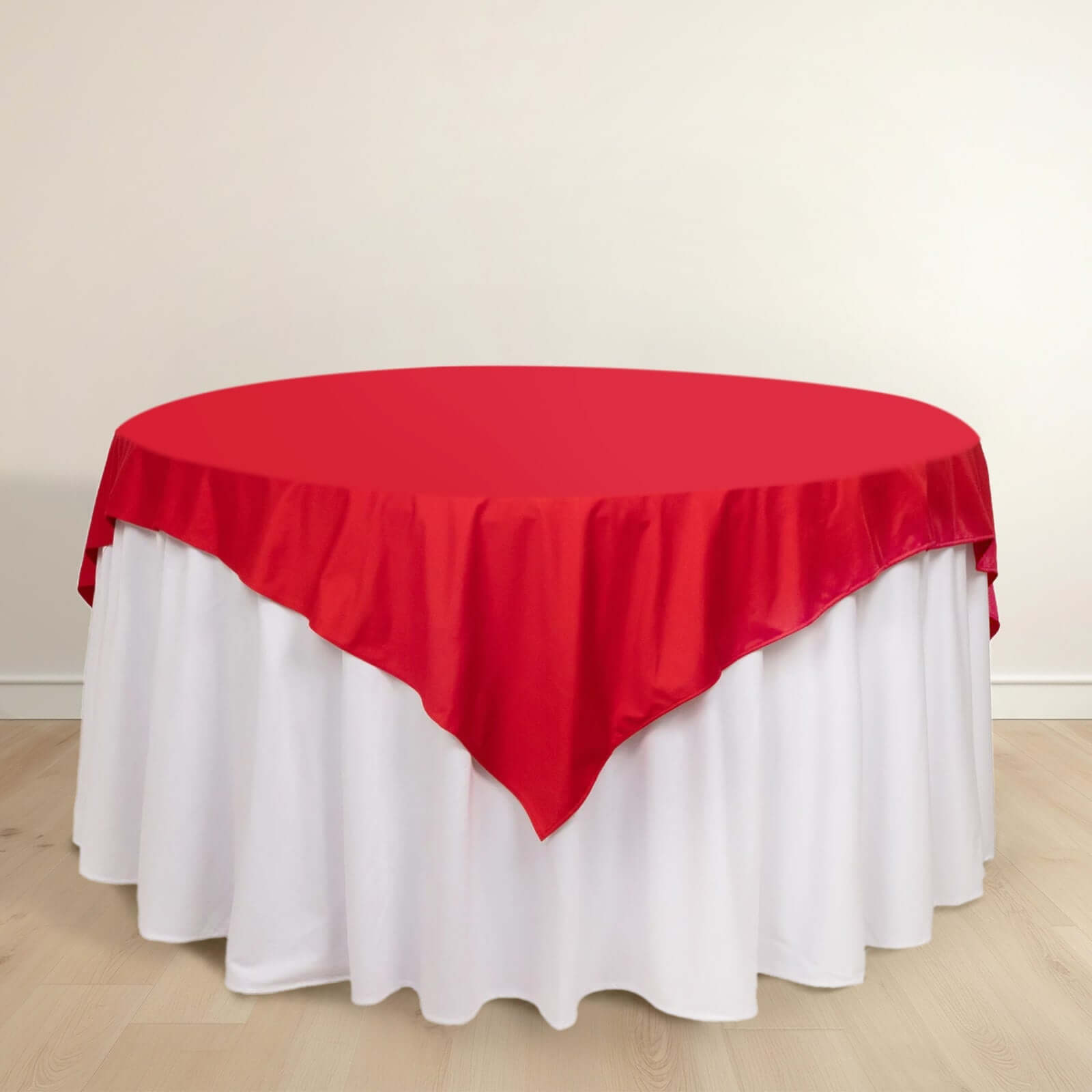 Hot Deal! Premium Red 70x70 Scuba Square Tablecloth - Wrinkle & Stain Free