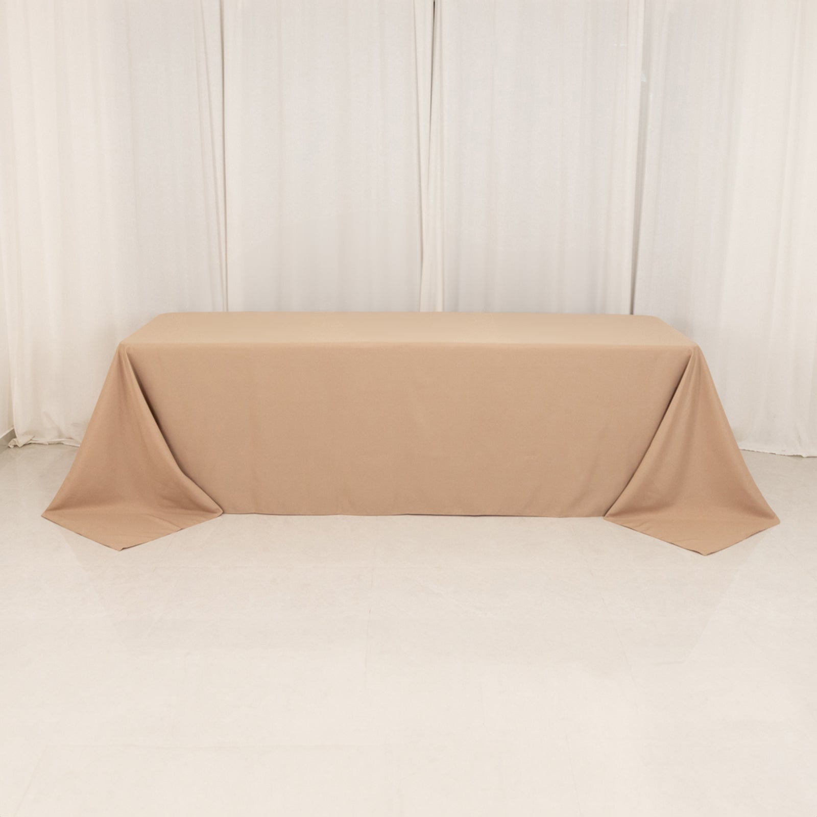 Hot Sale! Seamless 220GSM Stain-Resistant Nude Premium Polyester Rectangle Tablecloth 90x156