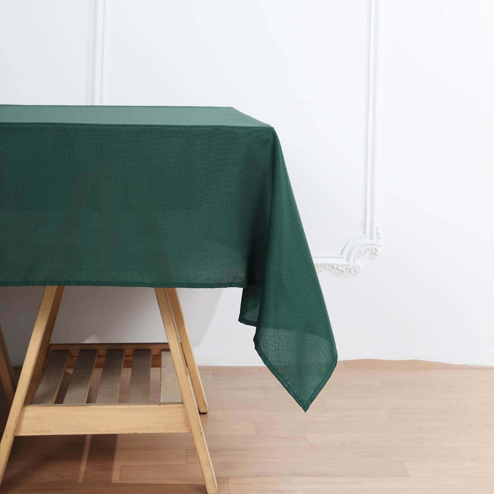 Wrinkle-Resistant & Durable 70x70 Polyester Square Table Overlay in Hunter Emerald Green