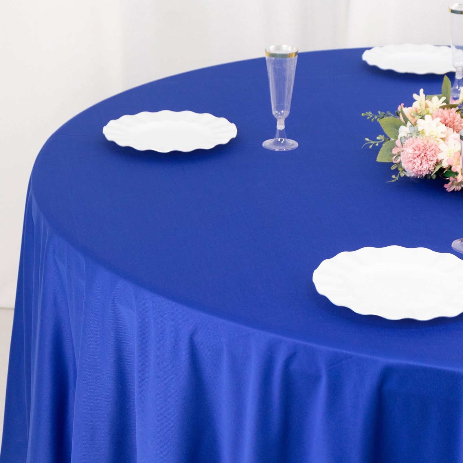 Exclusive Premium Royal Blue Scuba Round 108 Tablecloth - Stain & Wrinkle Free