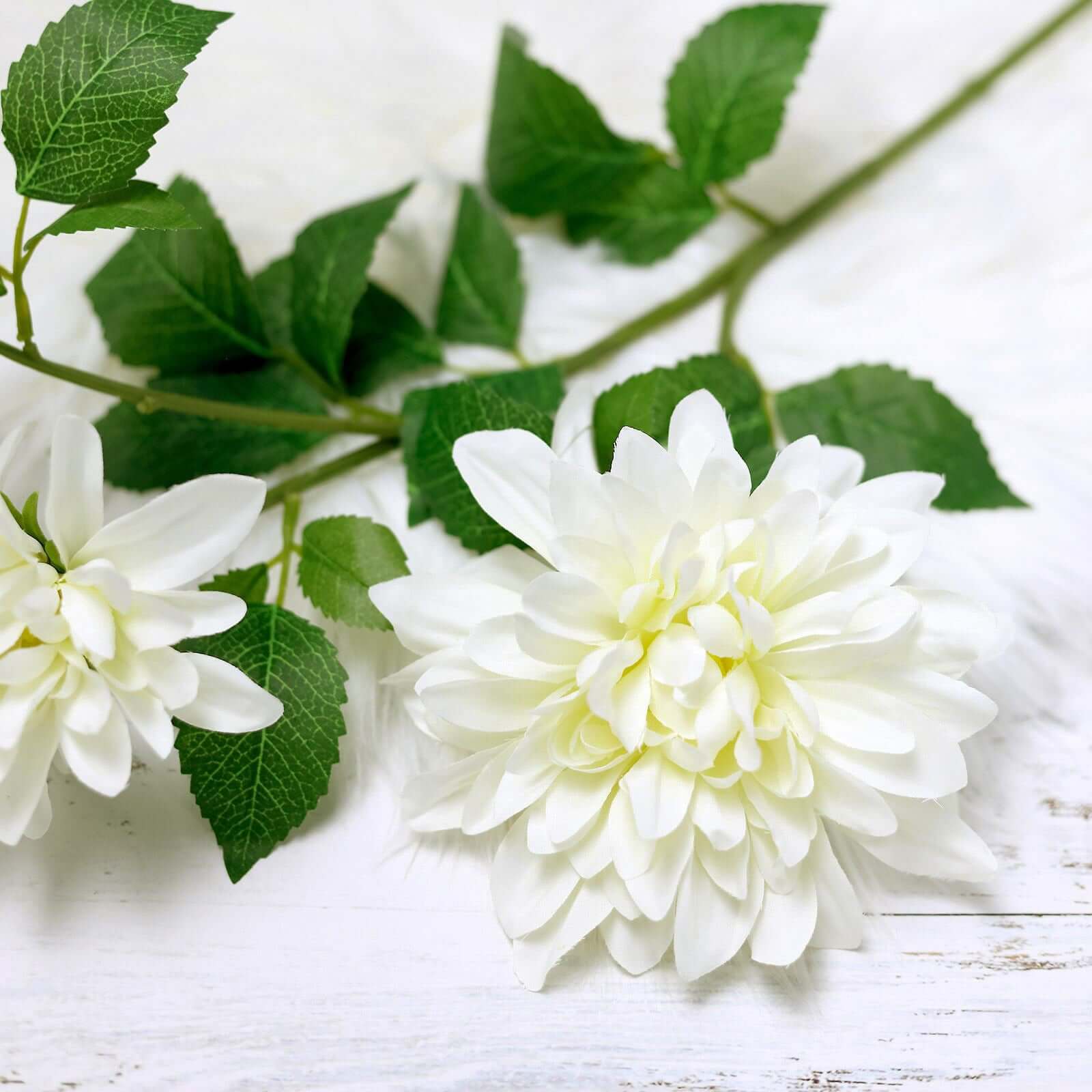 30-Inch Tall Ivory Silk Faux Dahlia Flower Stems for Stunning Arrangements