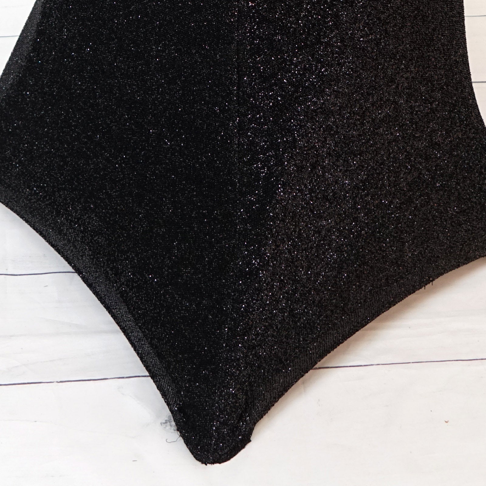 Shiny Black Metallic Glitter Spandex Cover for Cocktail Tables