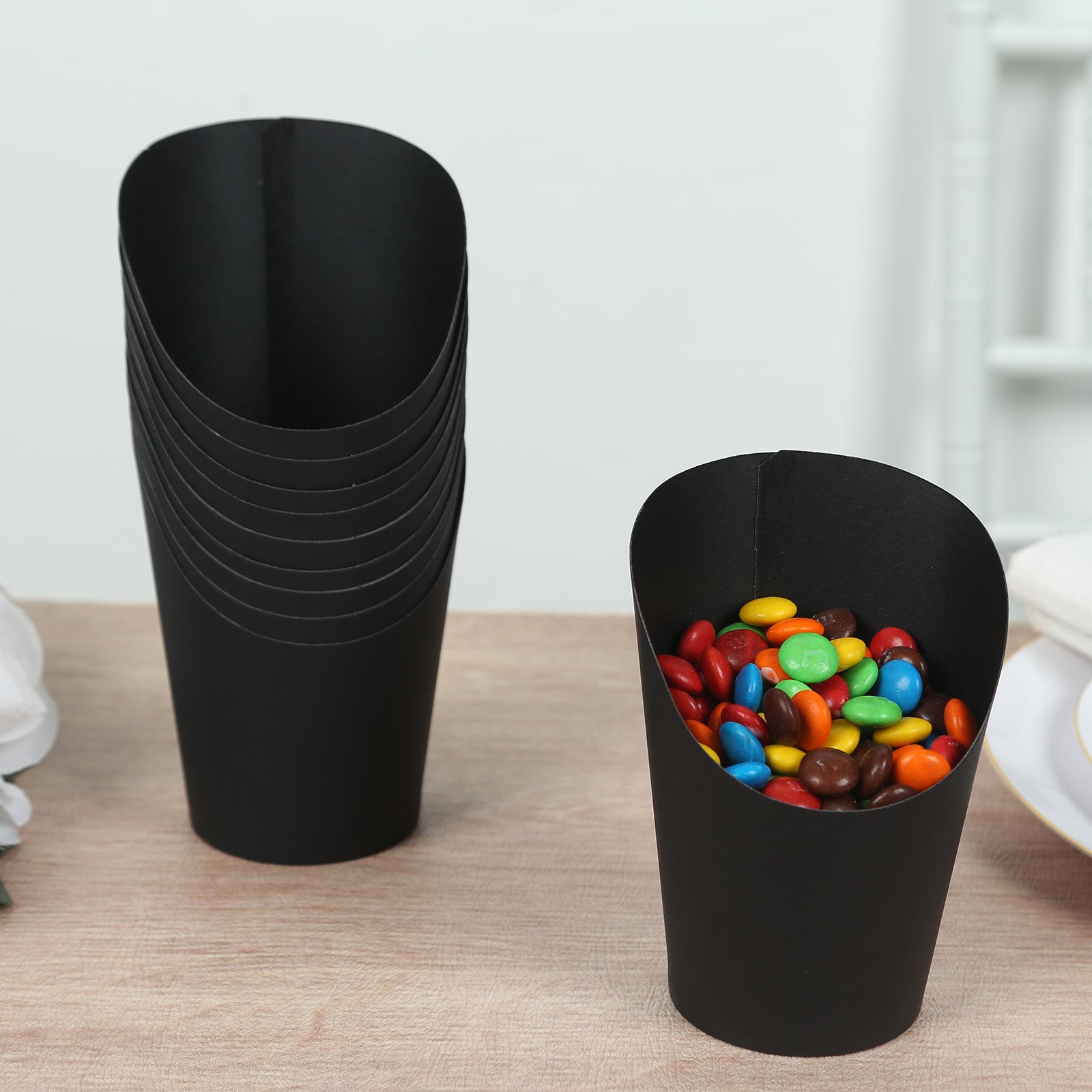 Hot Deal! 50-Pack 14oz Black Paper Popcorn Box Snack Cups - Ideal for Appetizers