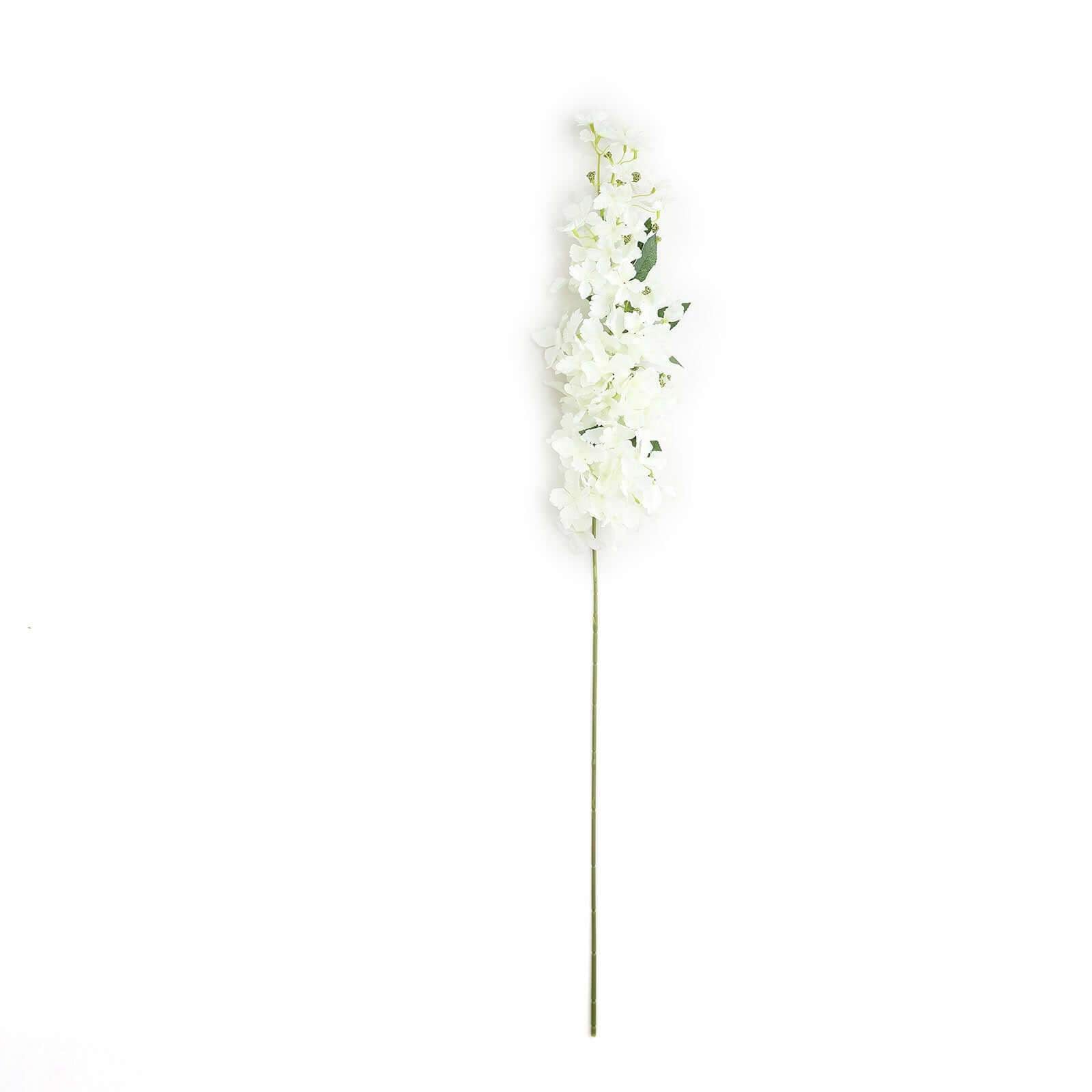 Get 4 Artificial Silk Peegee Hydrangea Flower Branches, 41 Inches Tall, White Dual - Tone