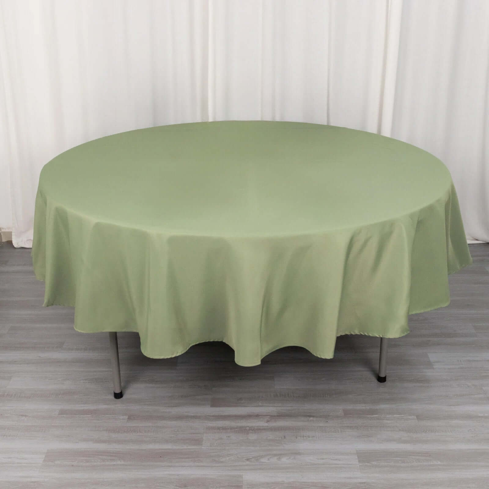 90-Inch Dusty Sage Green Premium Polyester Round Tablecloth - Stain & Wrinkle Resistant, 220GSM