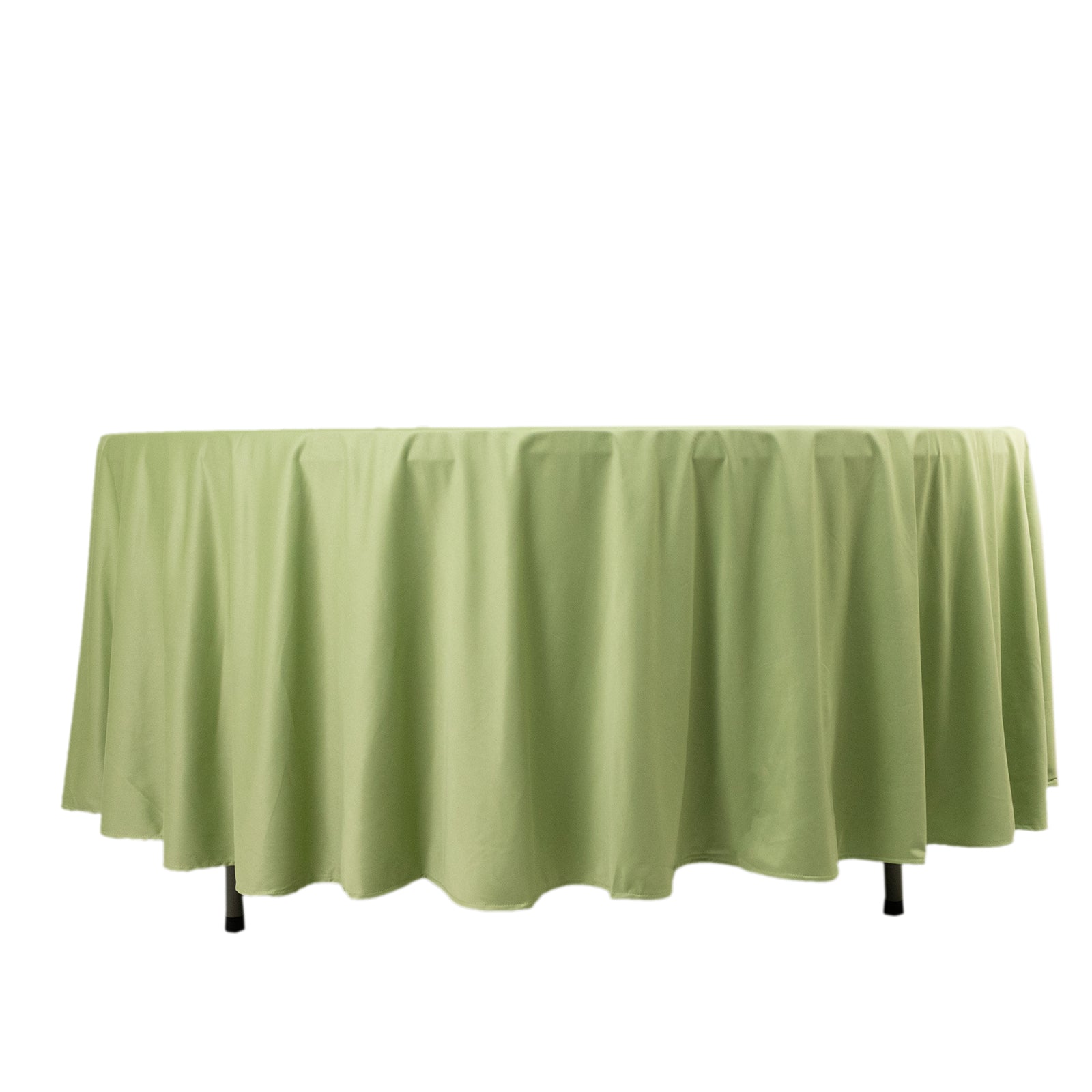 Sage Green 108' Premium Scuba Round Tablecloth - Stain & Wrinkle Resistant