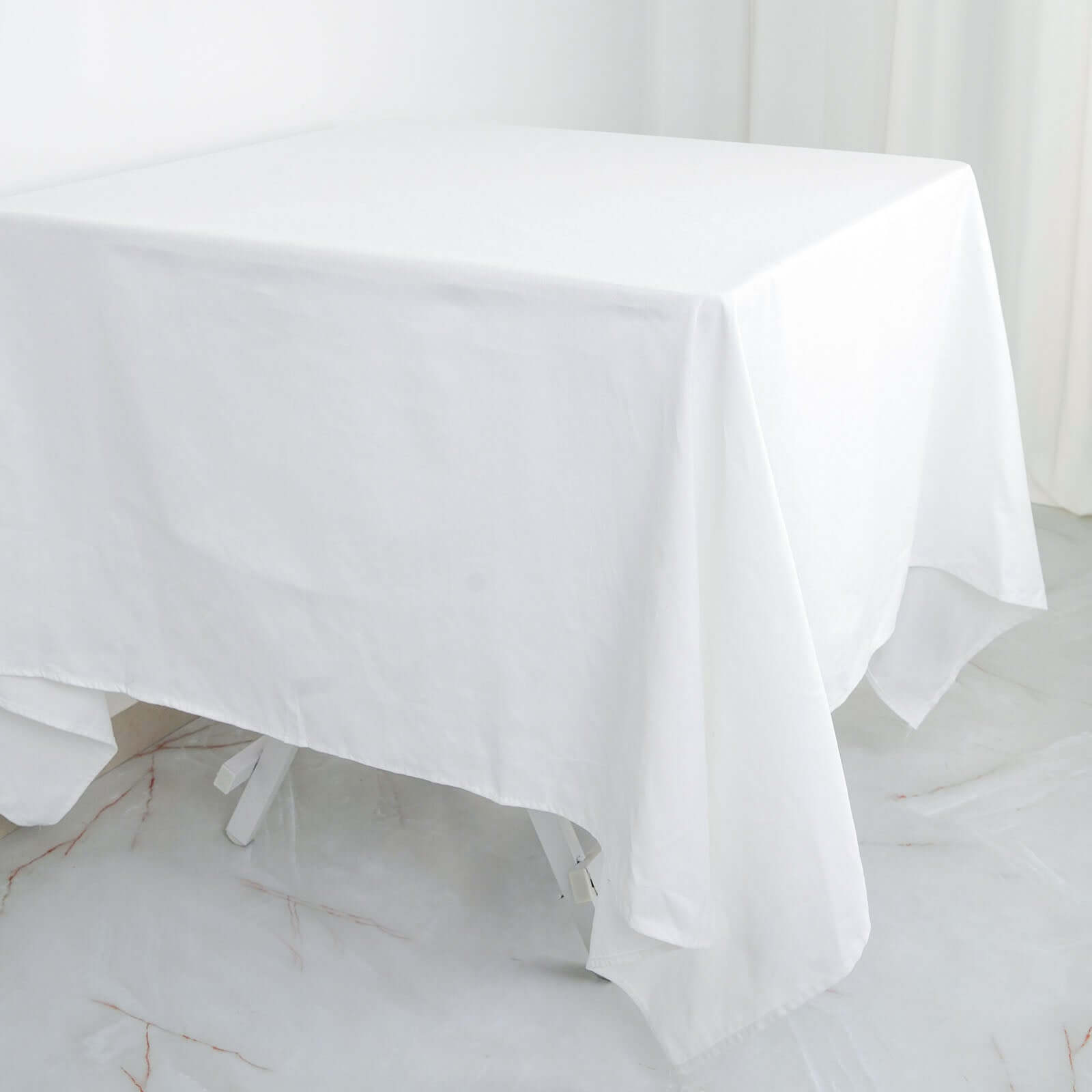Premium 100% Cotton 70x70 Square Table Overlay - Soft, Breathable White Tablecloth for Events