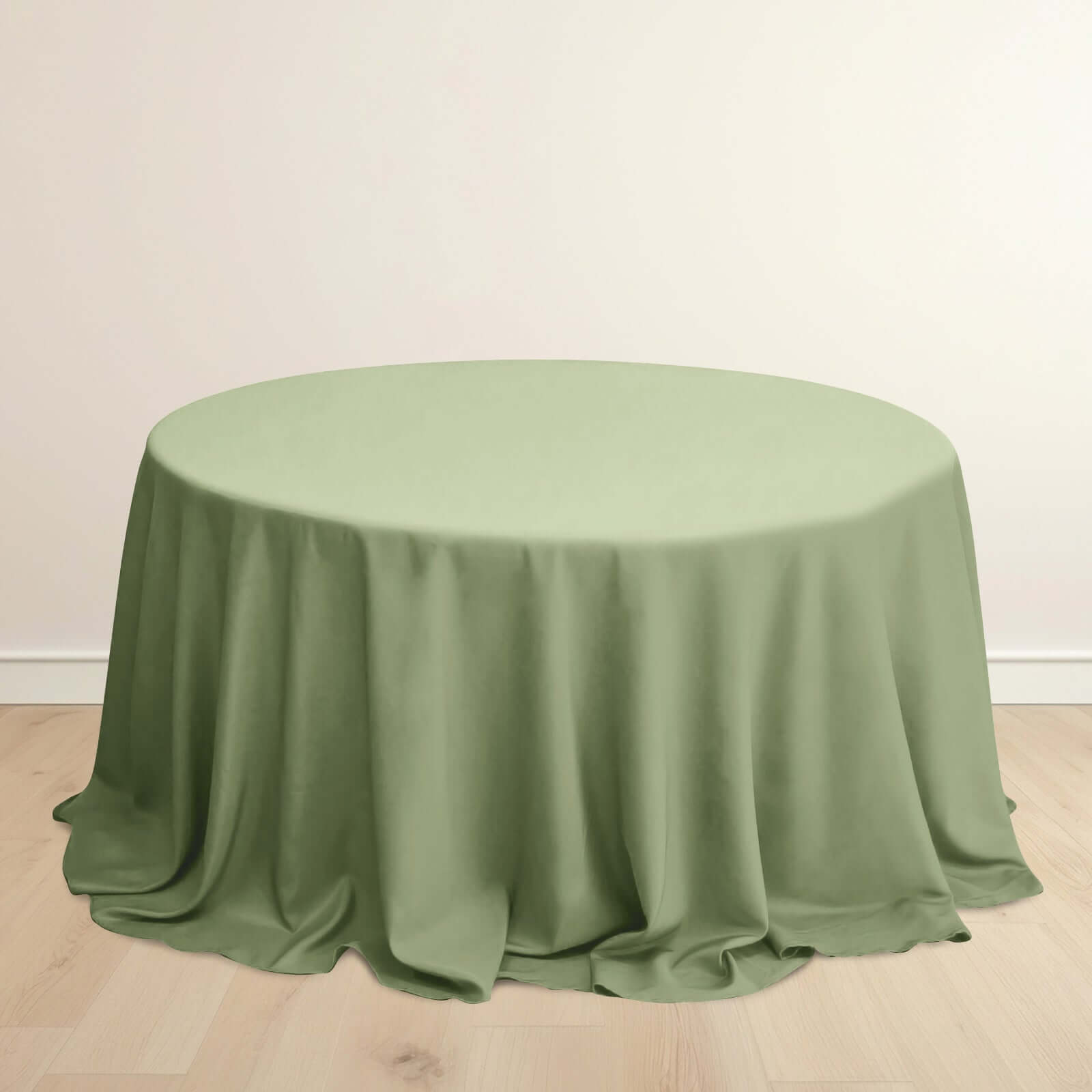 Dusty Sage Green 132' Round Scuba Tablecloth - Wrinkle & Stain Resistant