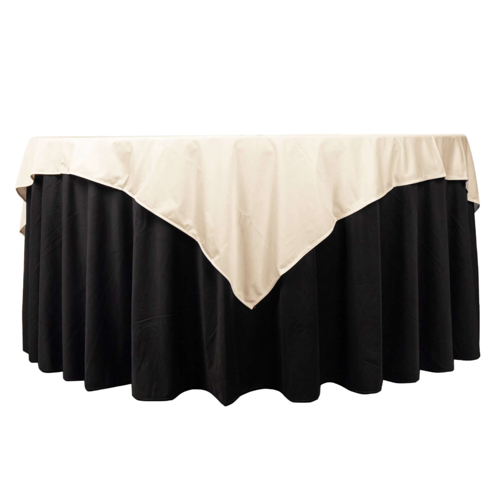 Premium Beige 70x70 Scuba Table Overlay - Wrinkle & Stain Free, Ideal for Events