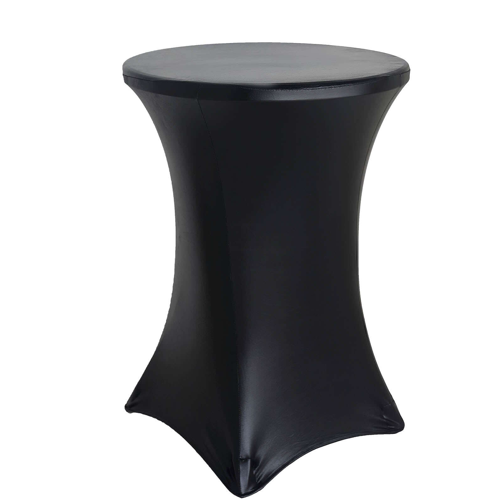 Black Metallic Spandex Stretch-Fit Water-Resistant 32" Cocktail Table Cover - Ideal for Events