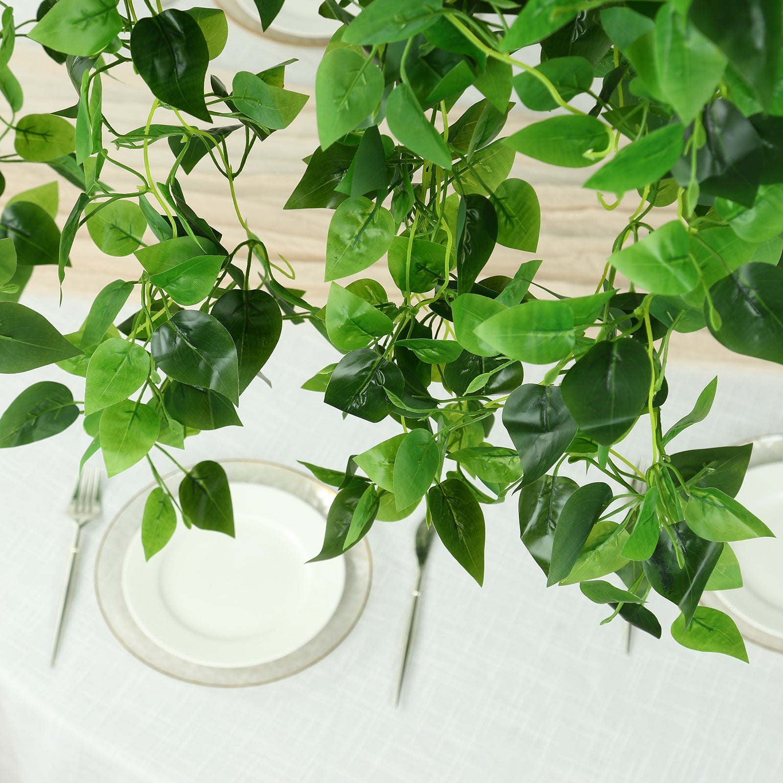 46-Inch Green Artificial Eucalyptus Ivy Leaf Canopy with Interchangeable Branches - Ideal for Decor