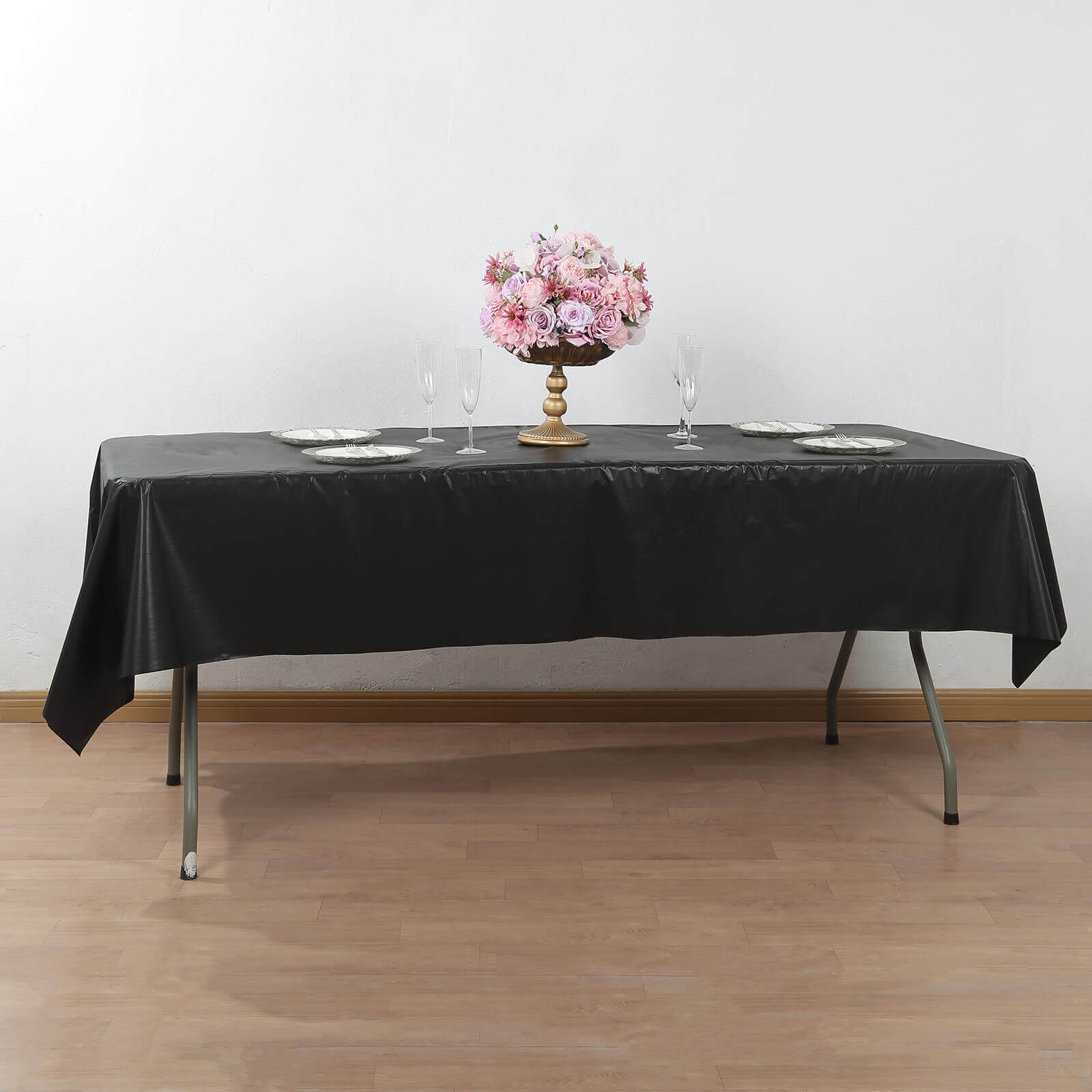 Customizable Black Plastic Table Cover Roll with Slide Cutter - 54x300ft, High-Quality Deal