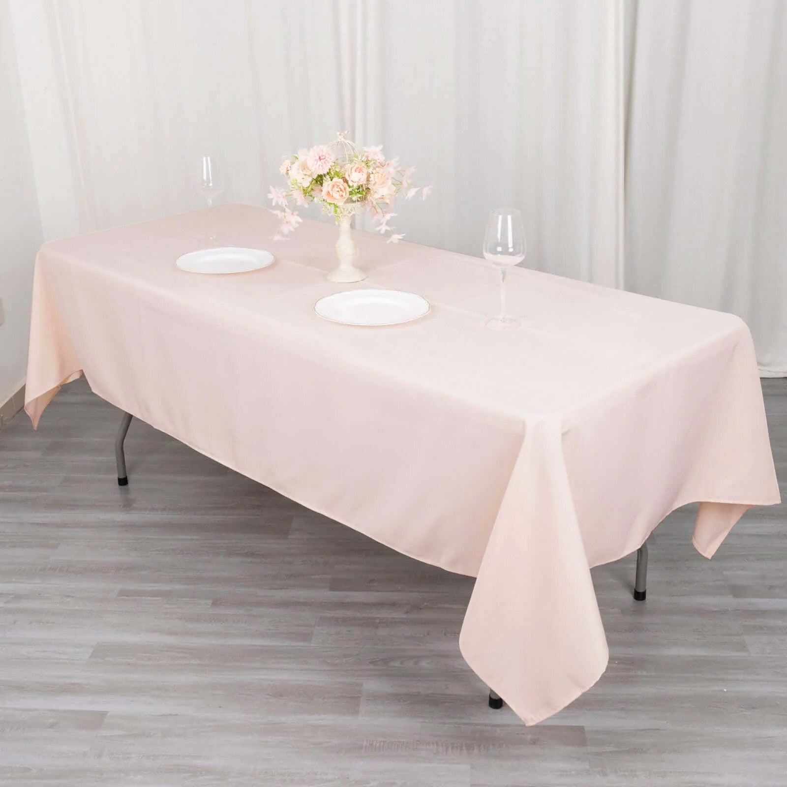 Blush Premium Polyester 60x102 Rectangle Tablecloth - Durable 220GSM, Wrinkle-Resistant