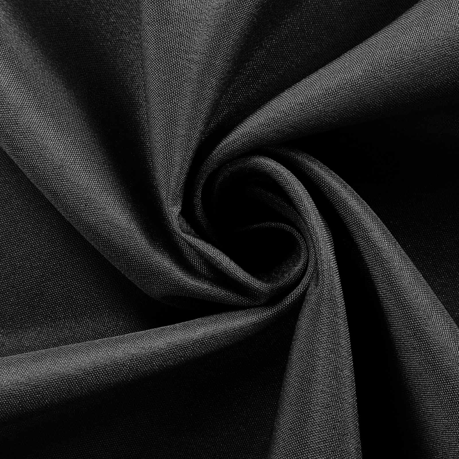 Black 54x54 Polyester Square Table Overlay - Durable & Wrinkle-Resistant for Events