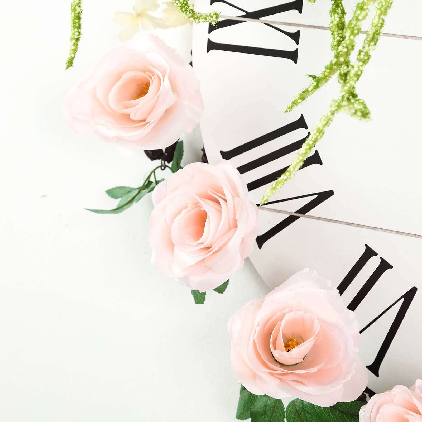 Hot Sale! 6ft Blush Artificial Silk Rose Hanging Garland for Decor