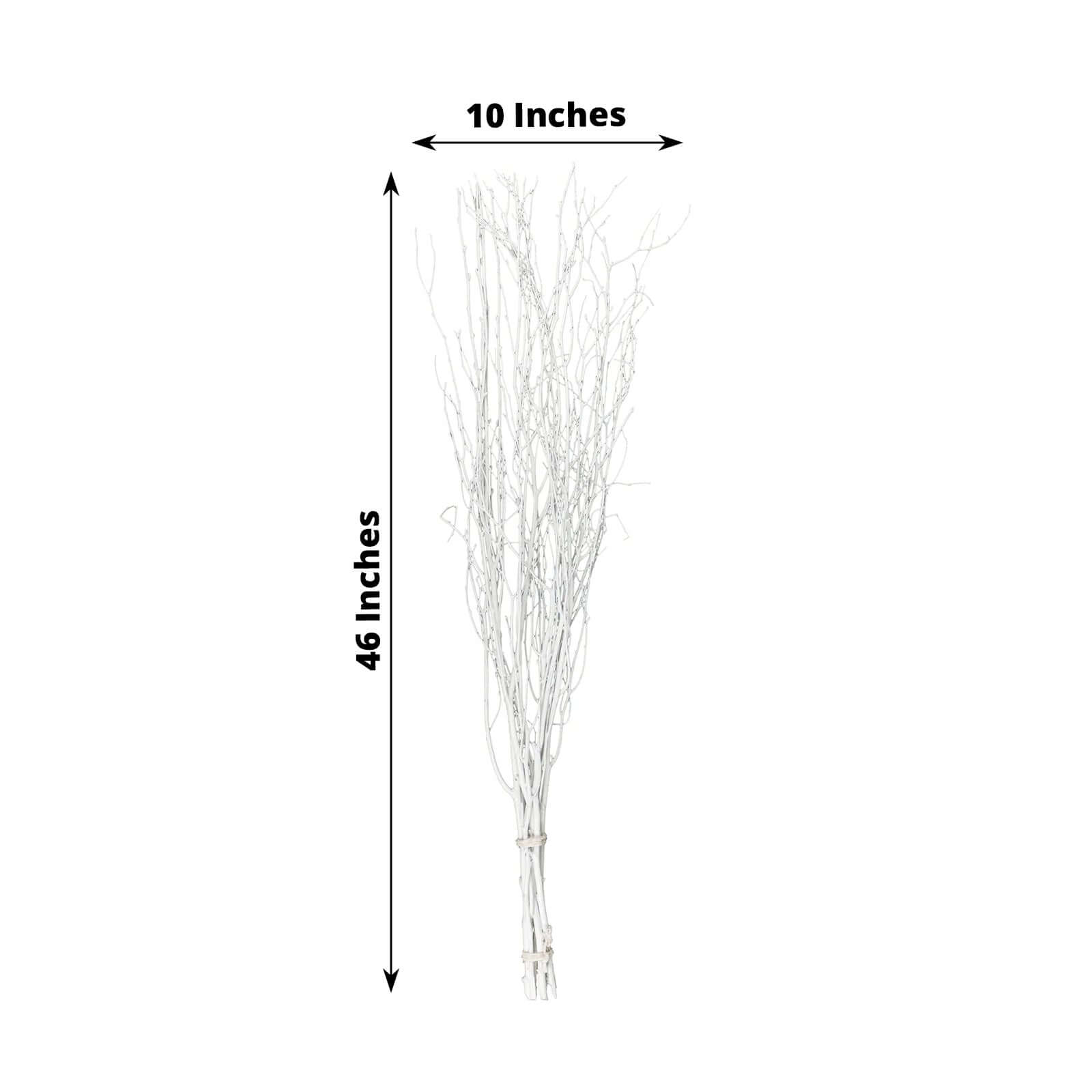 6-Pack 46" White Natural Birch Branches - Ideal for Wedding & Home Decor
