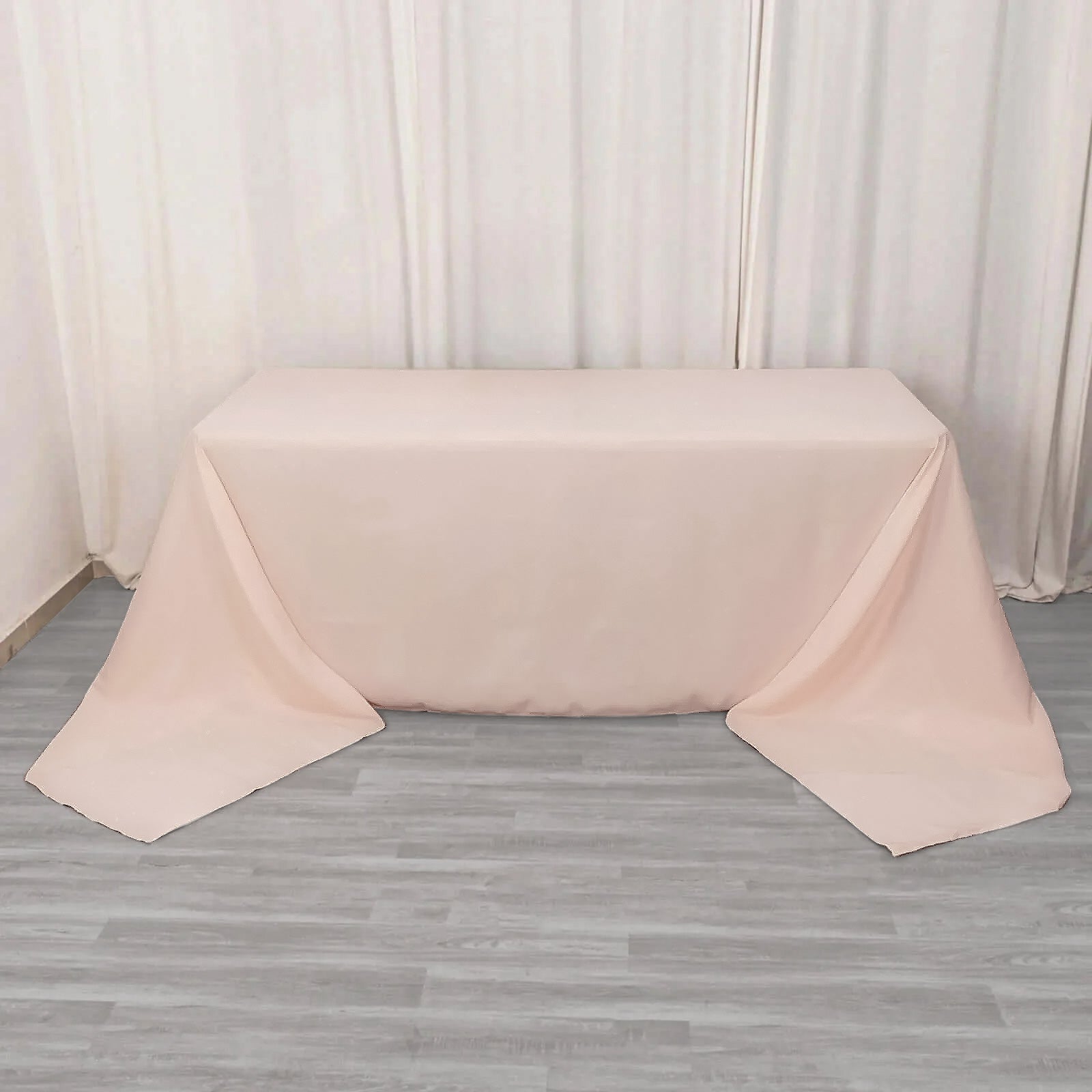 Hot Sale! Seamless 220GSM Stain-Resistant Premium Polyester Rectangle Tablecloth in Blush (90x156)