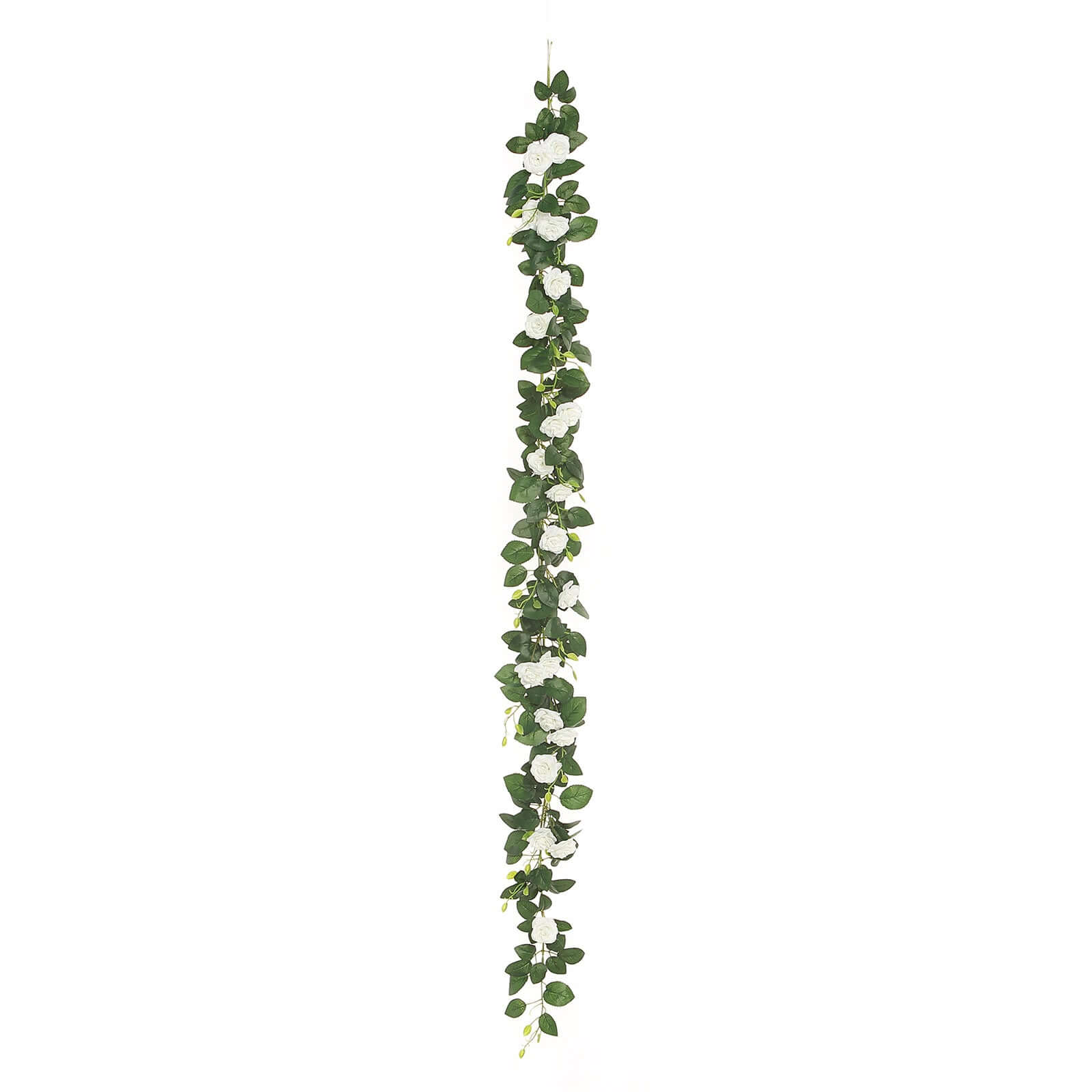 Hot Sale! 6ft Cream Artificial Silk Rose Flower Garland with 20 Roses